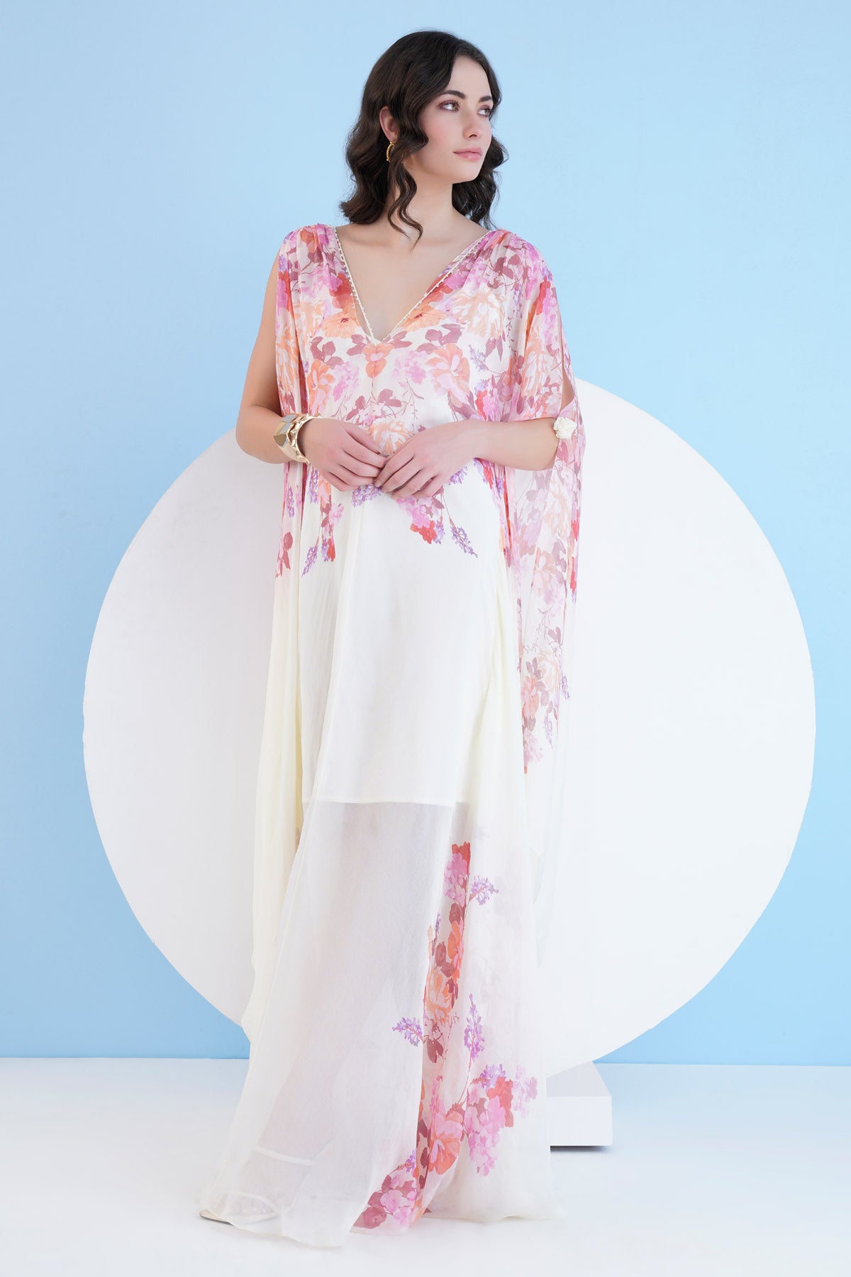 Chiffon Printed Long Kaftan