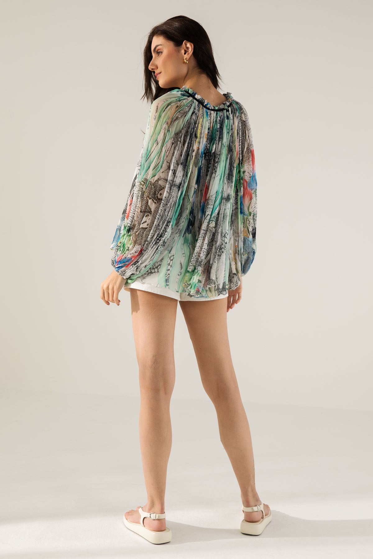 Chiffon Abstract Print Boho Top
