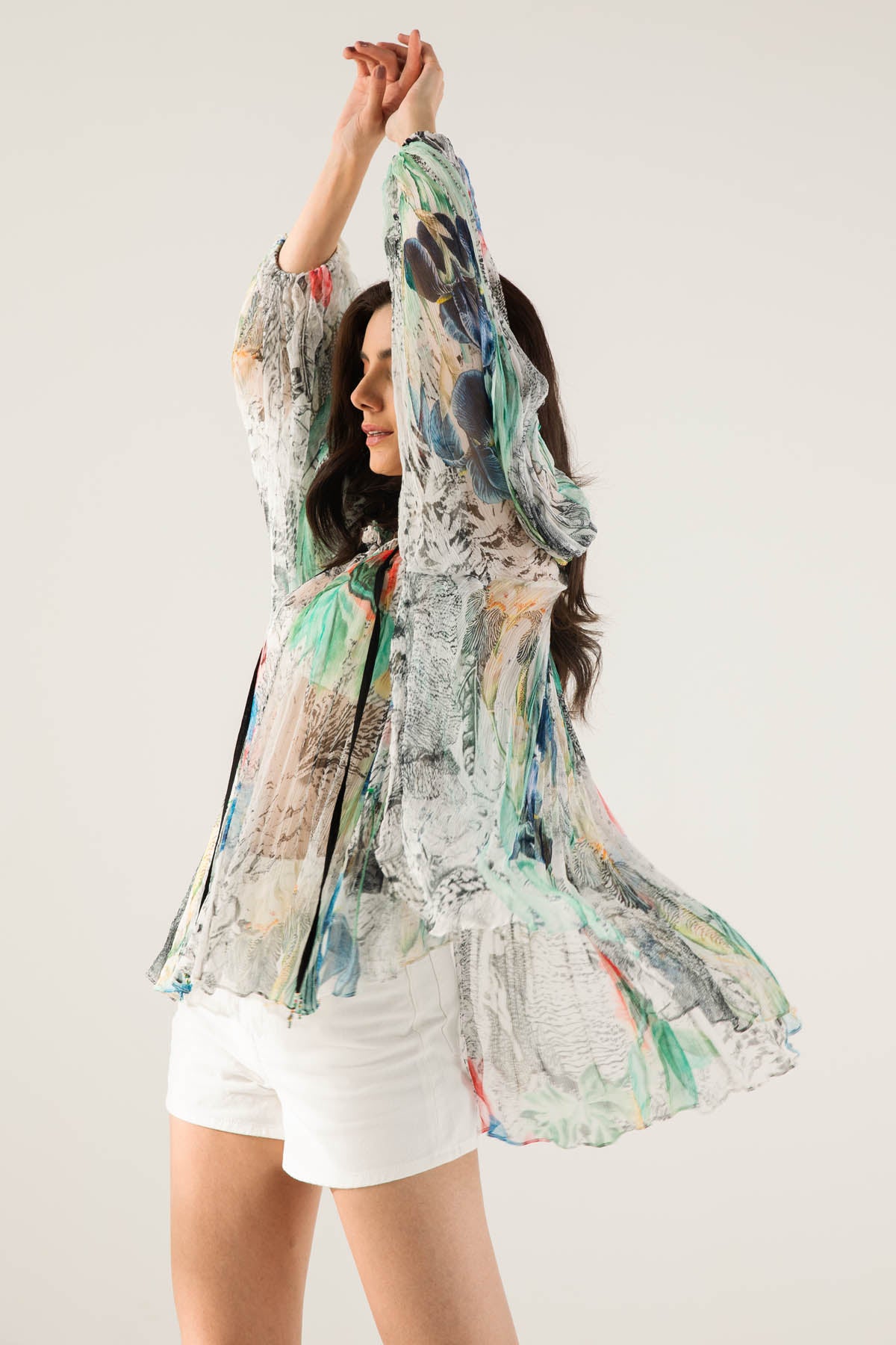 Chiffon Abstract Print Boho Top