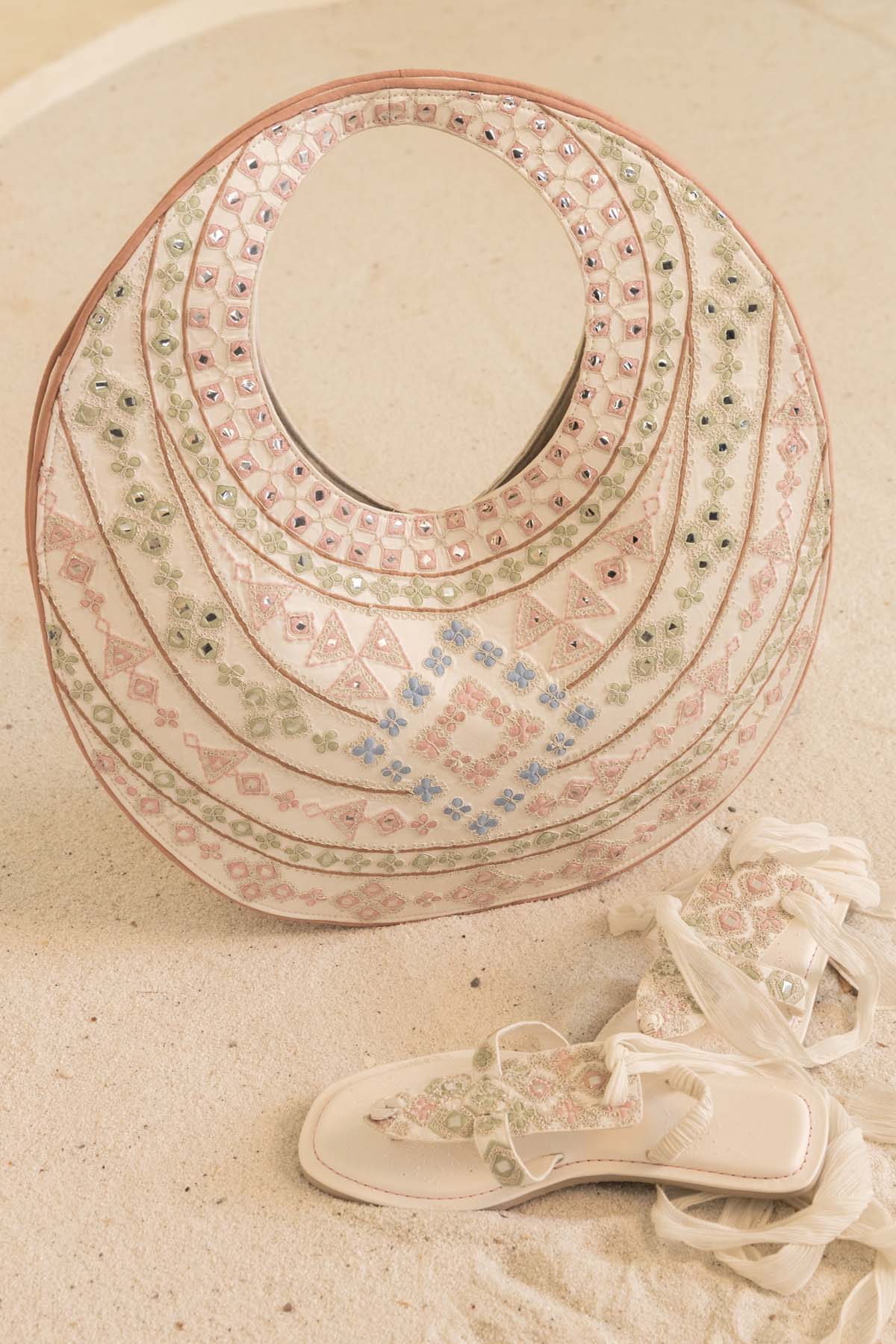 Buy Chikankari Embroidered Bag By Beachbum Online