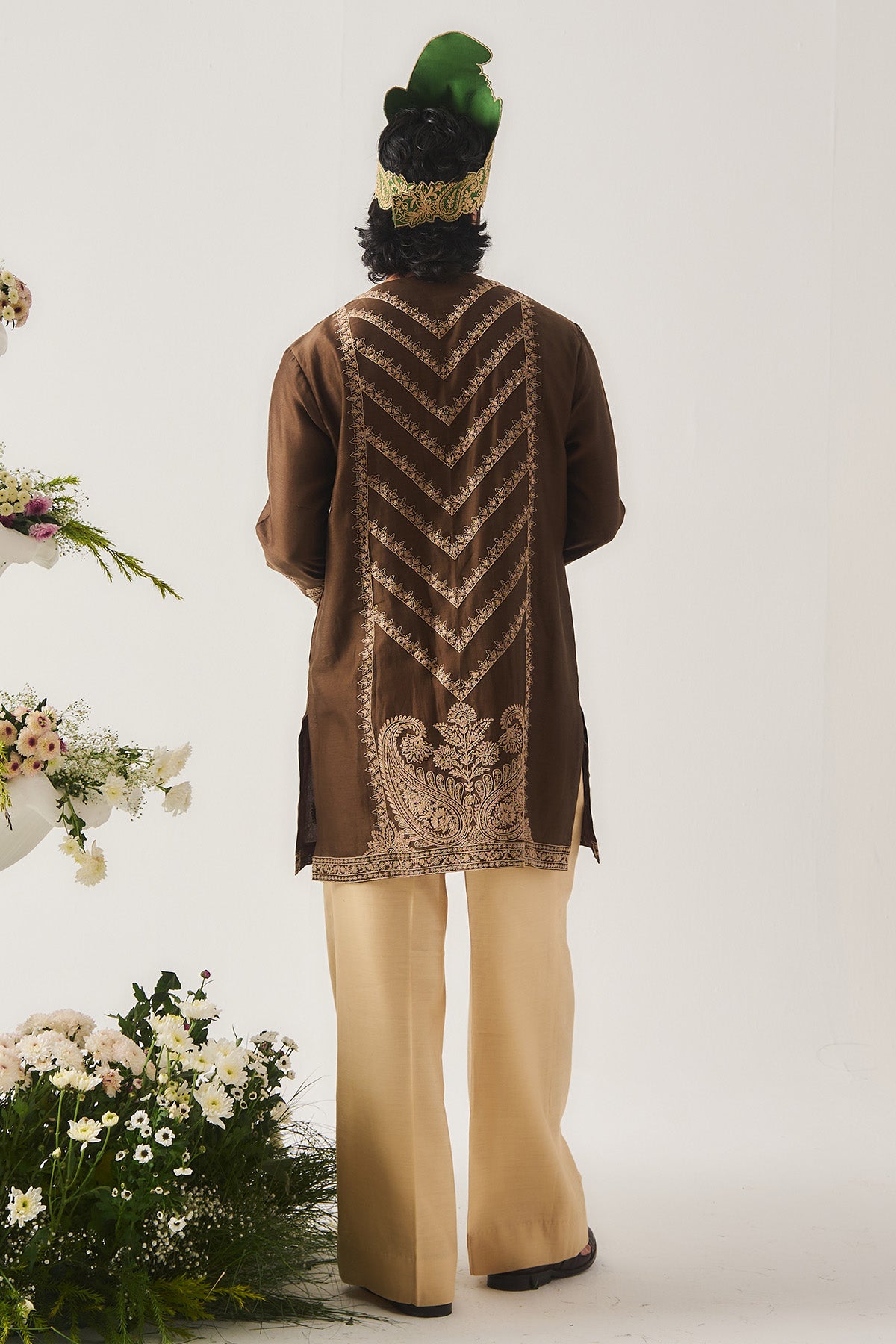 Chocolate Embroidered Kurta Set