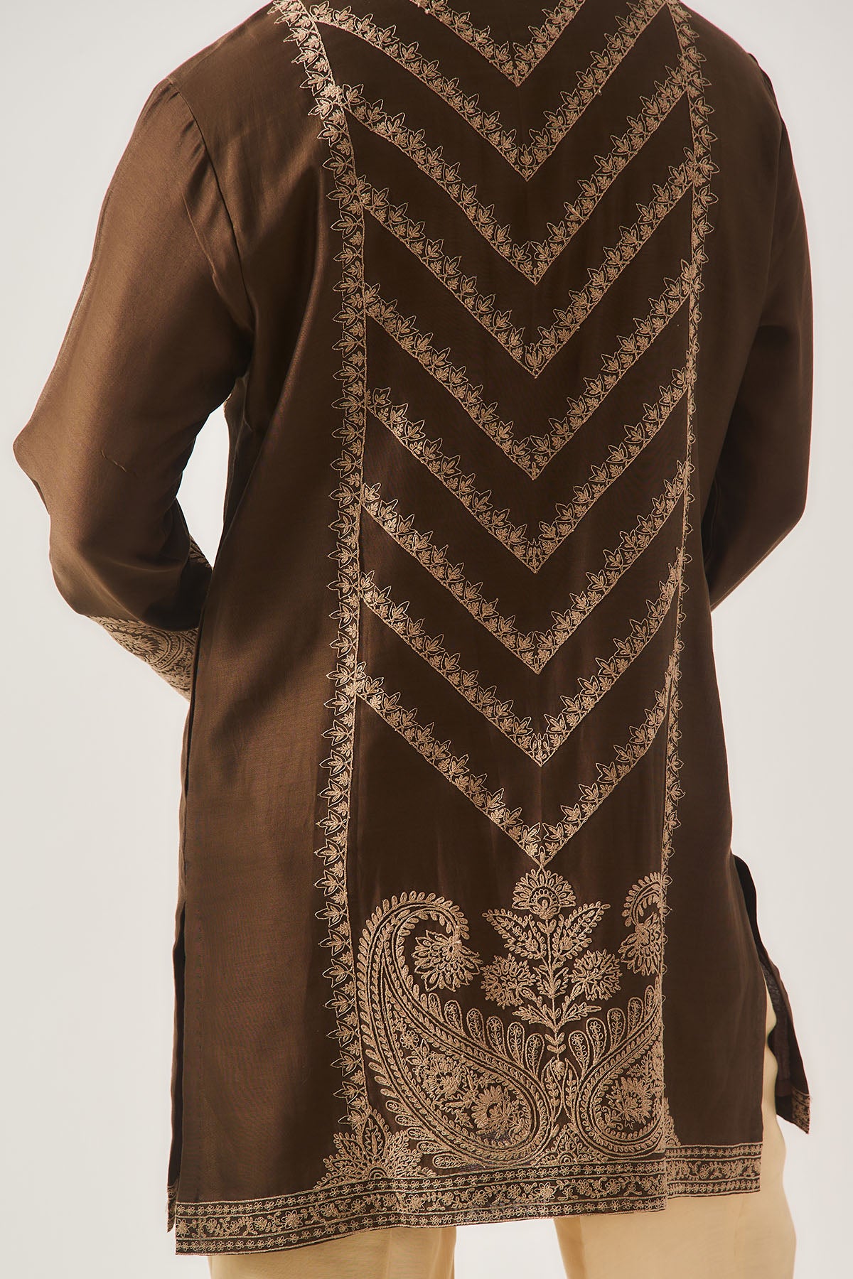 Chocolate Embroidered Kurta Set