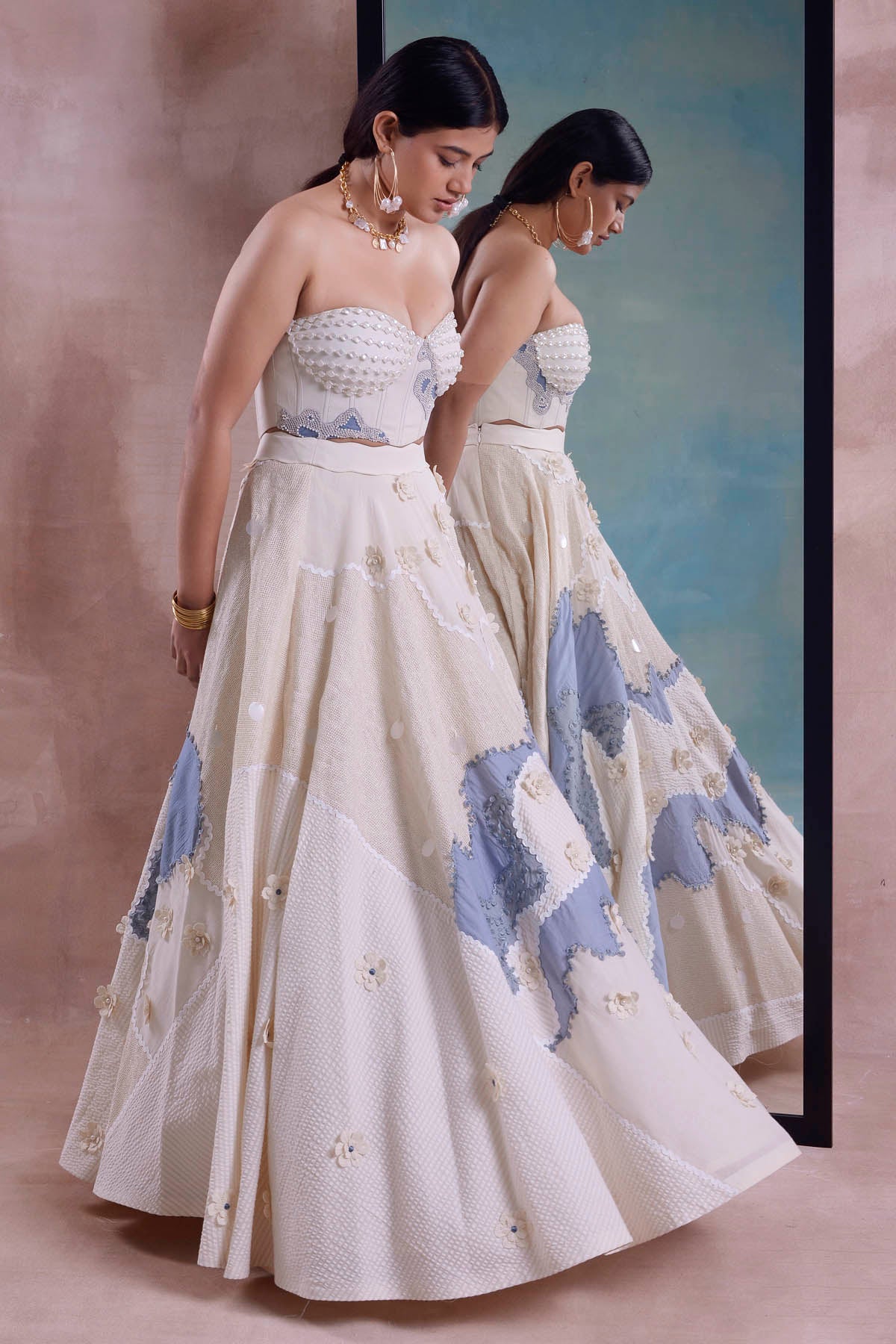 Circular Patchwork Lehenga Set