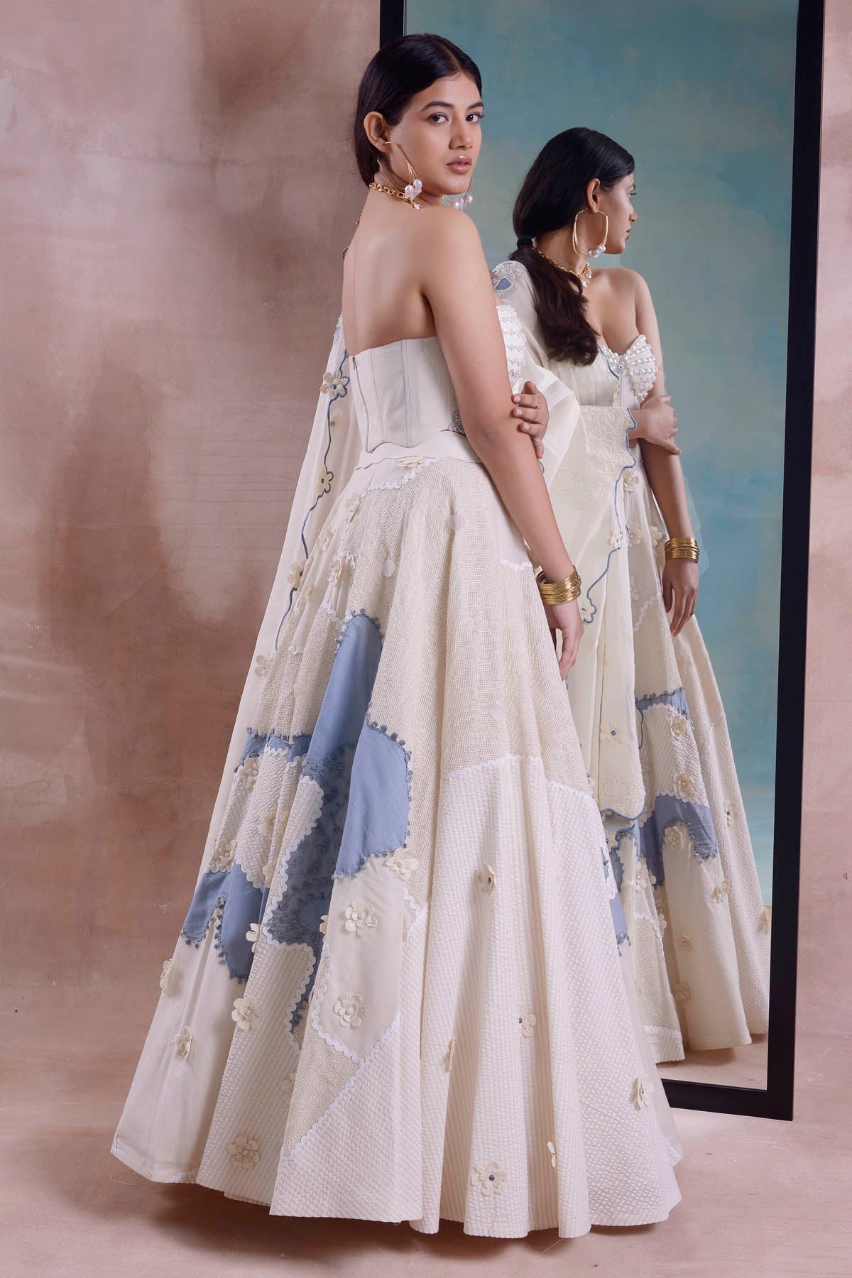 Circular Patchwork Lehenga Set