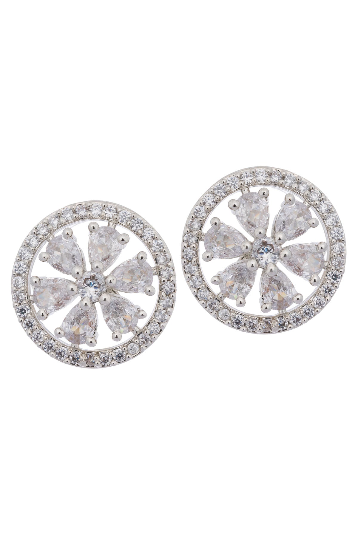 Circular Wheel Diamond Earrings