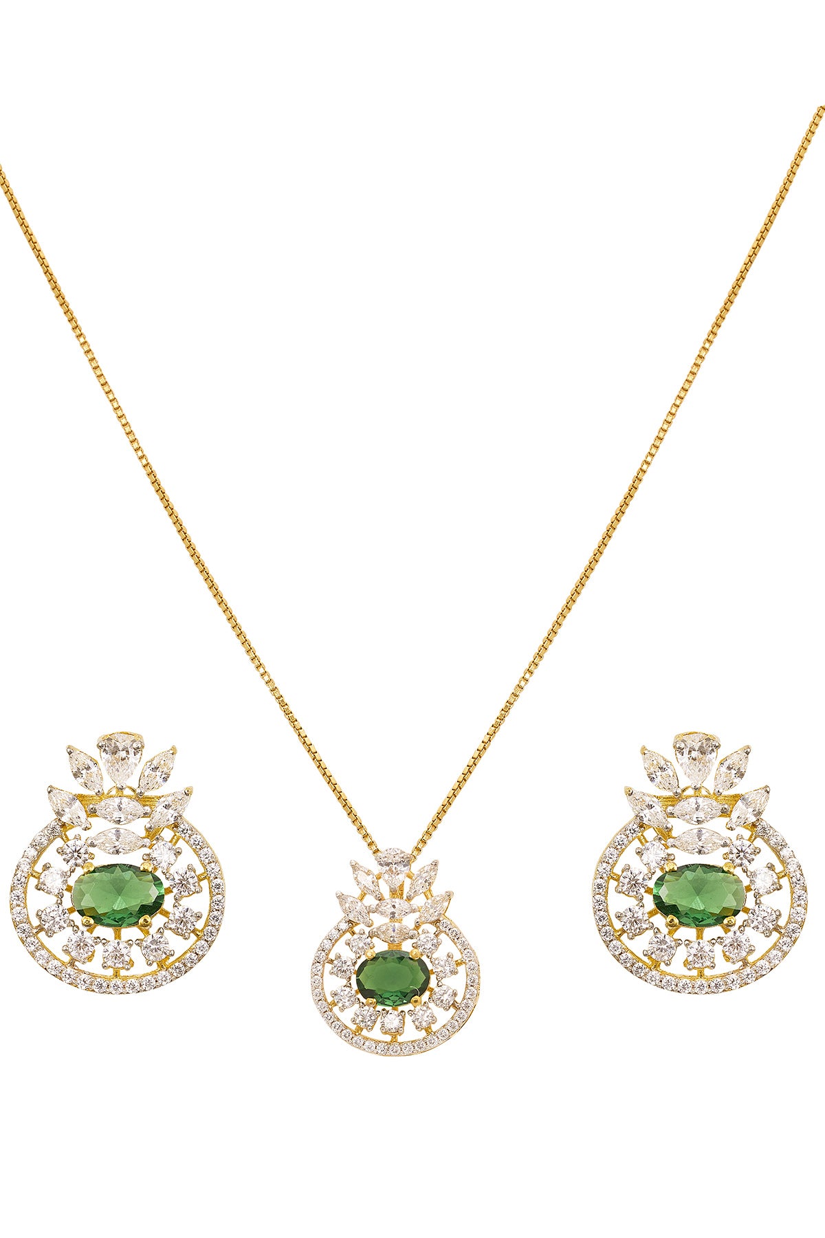 Circular Diamond Necklace Set