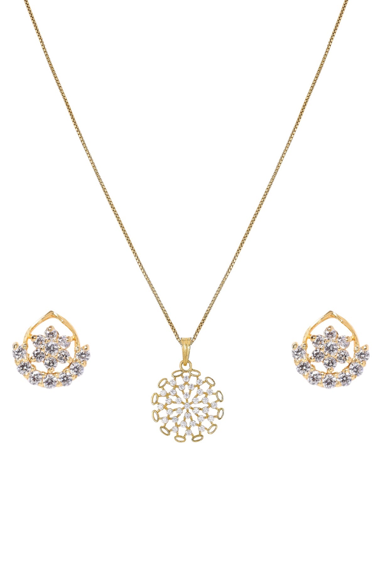 Buy Circular Golden Necklace Set for women by Sica online available at scrollnshops
