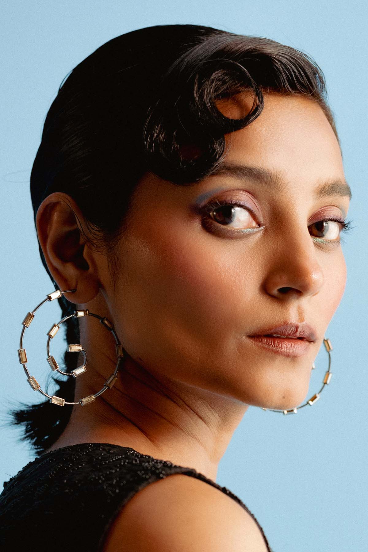 Buy Circular Large Swarovski Hoops For Women Online at ScrollnShops