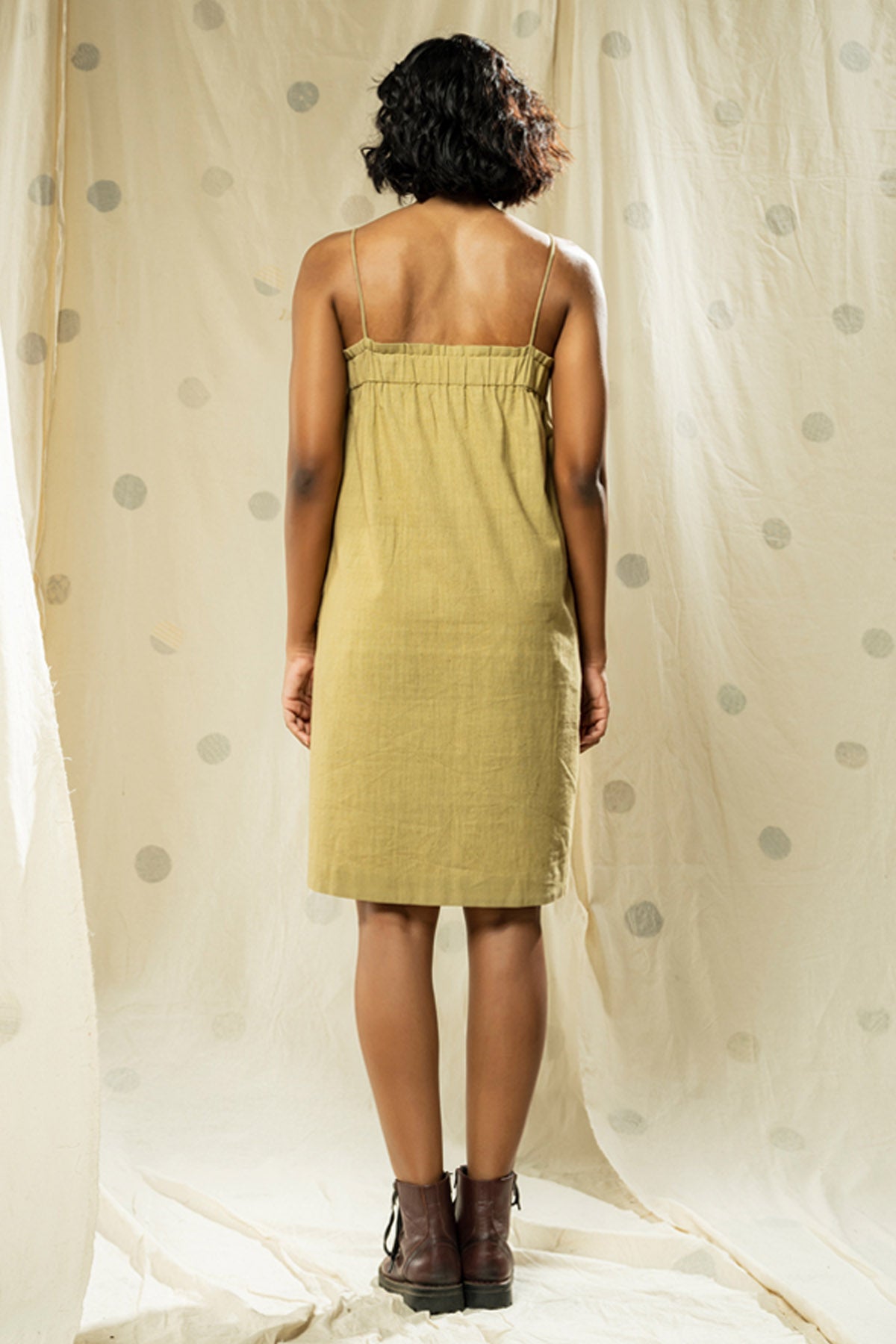 Citron Applique Spaghetti Dress