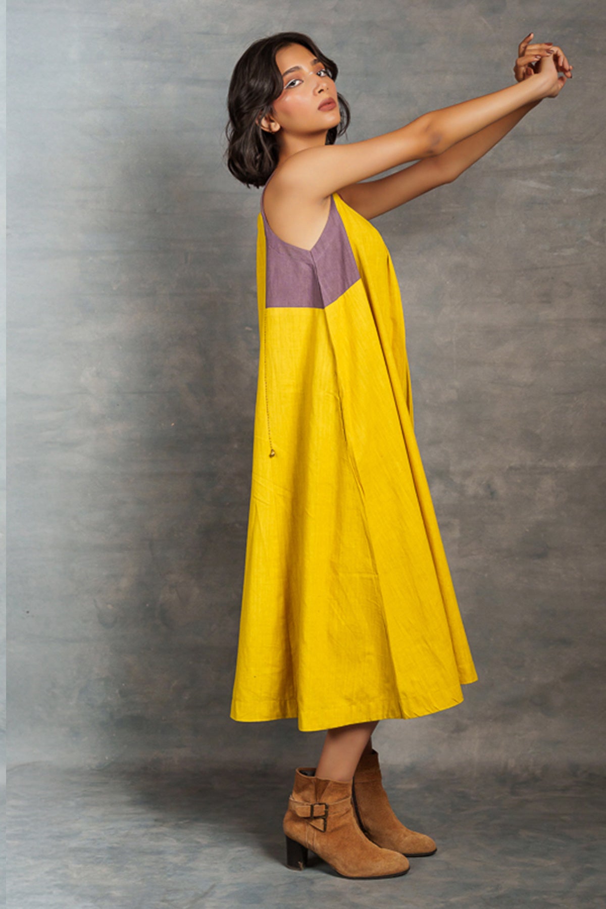 Citron Cotton Sleeveless Dress