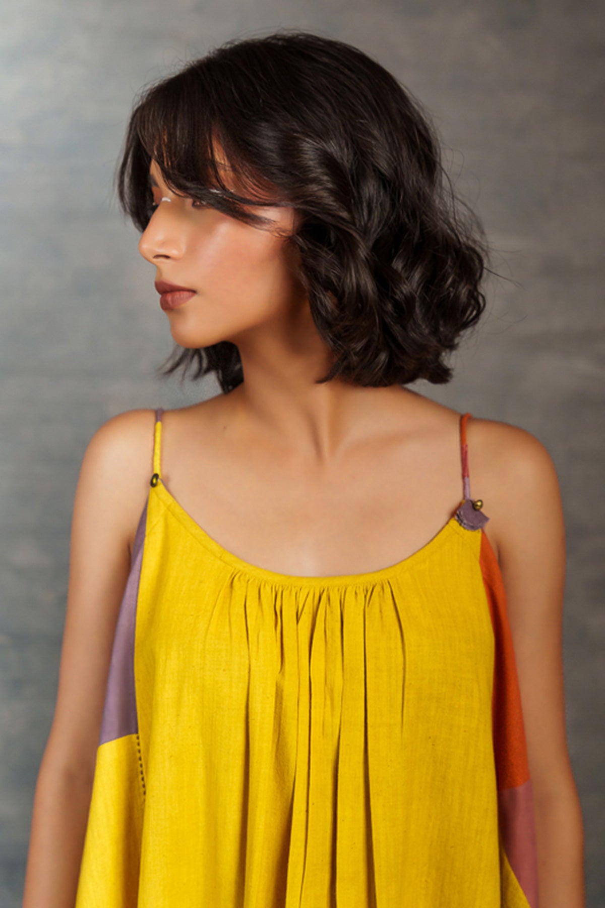 Citron Cotton Sleeveless Dress