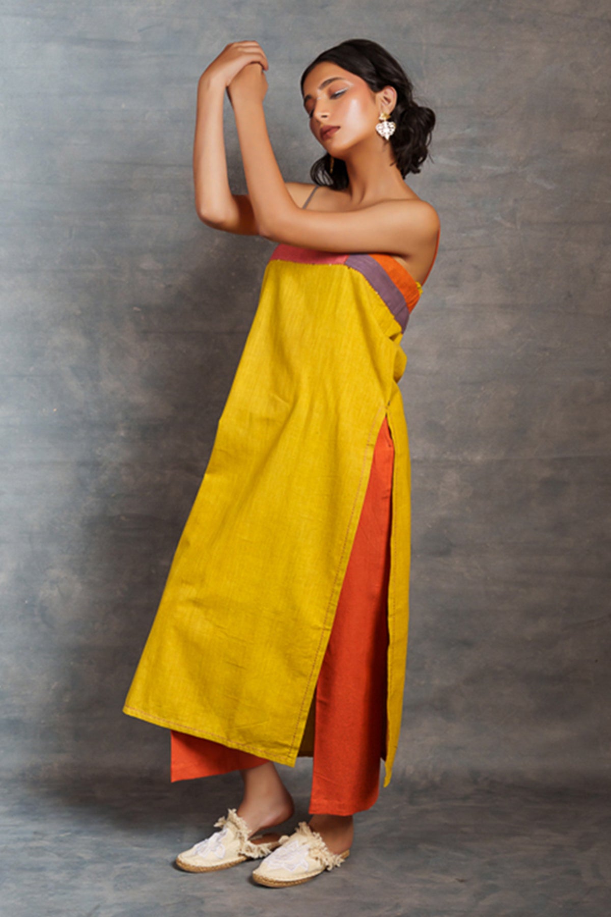 Citron Cotton Sleeveless Tunic