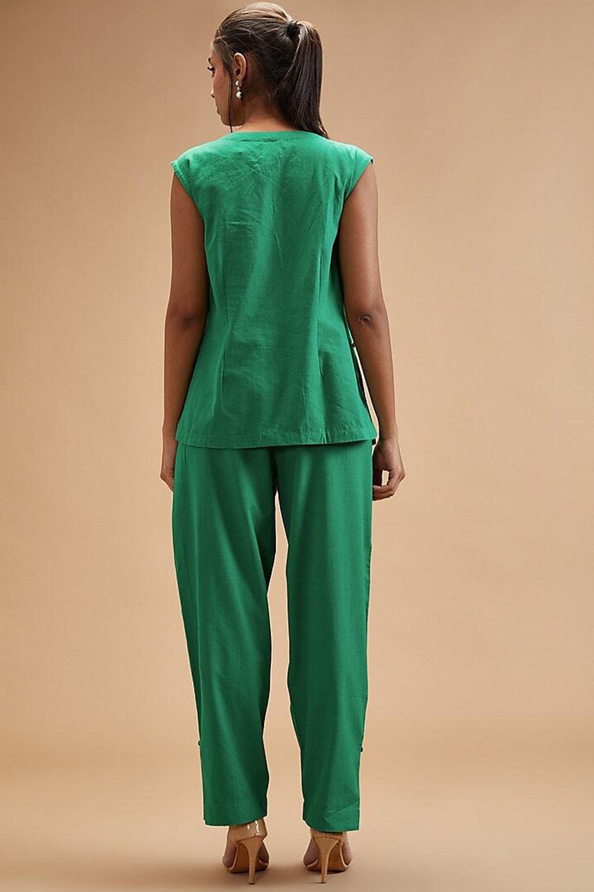 Clara Green Asymmetrical Top