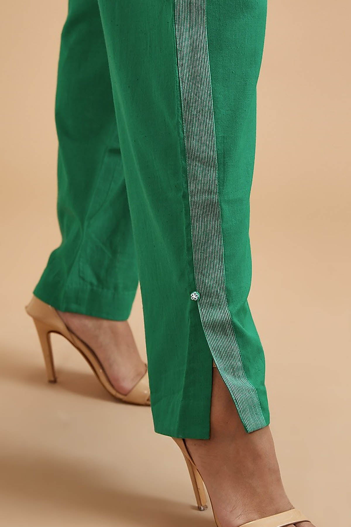 Clara Green Cotton Pants
