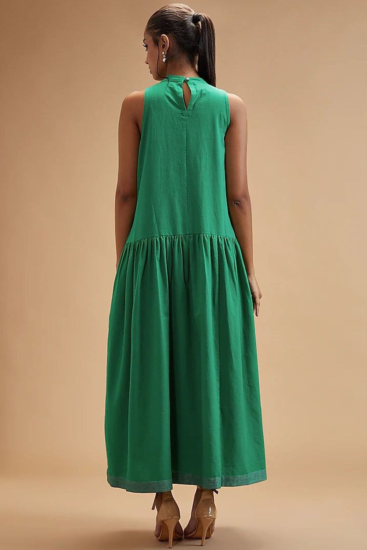 Clara Green Halter Neck Dress