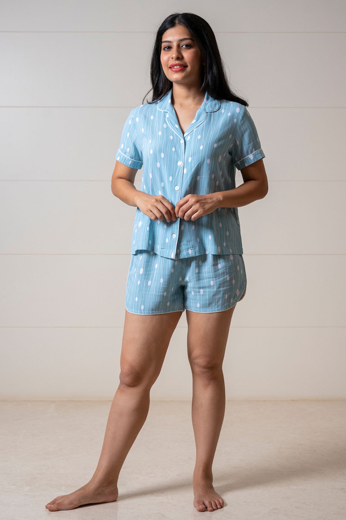 Classic Piped Shorts Set