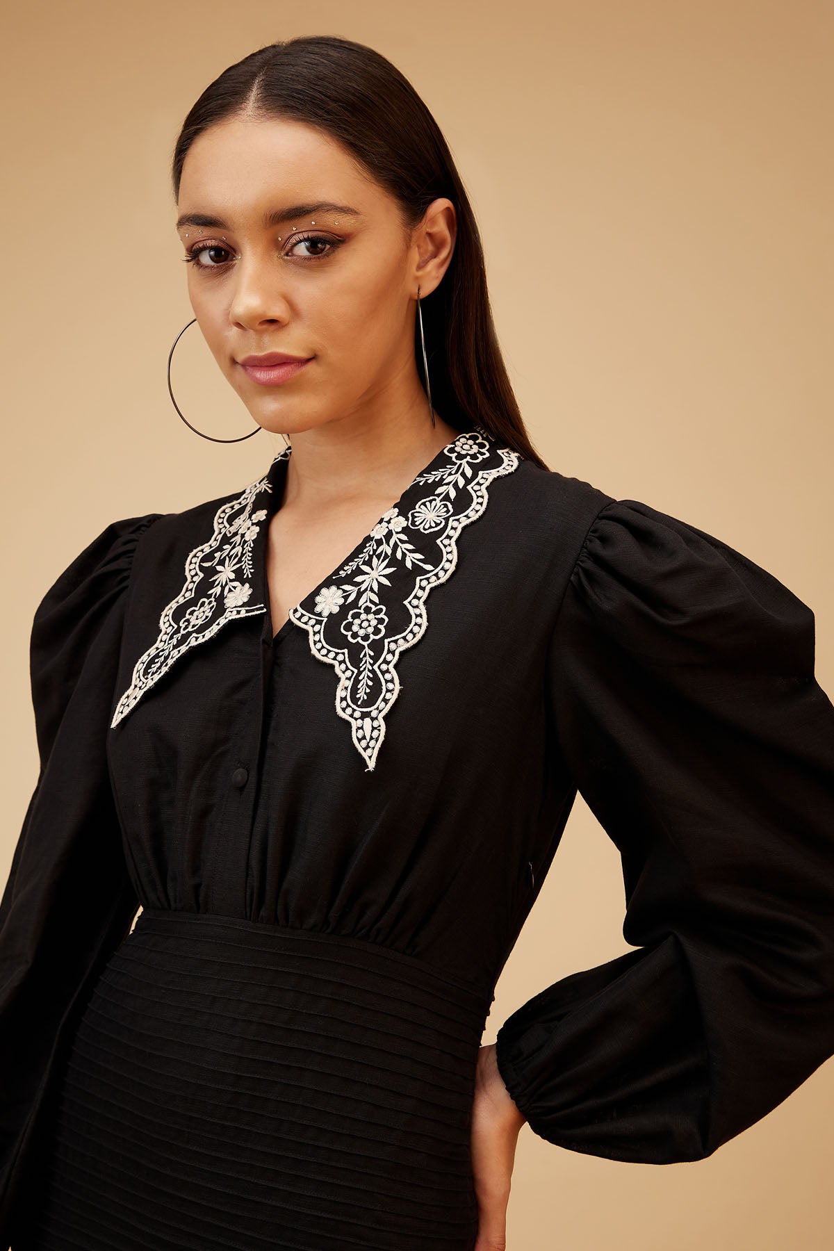 Classy Black Soft Linen Dress