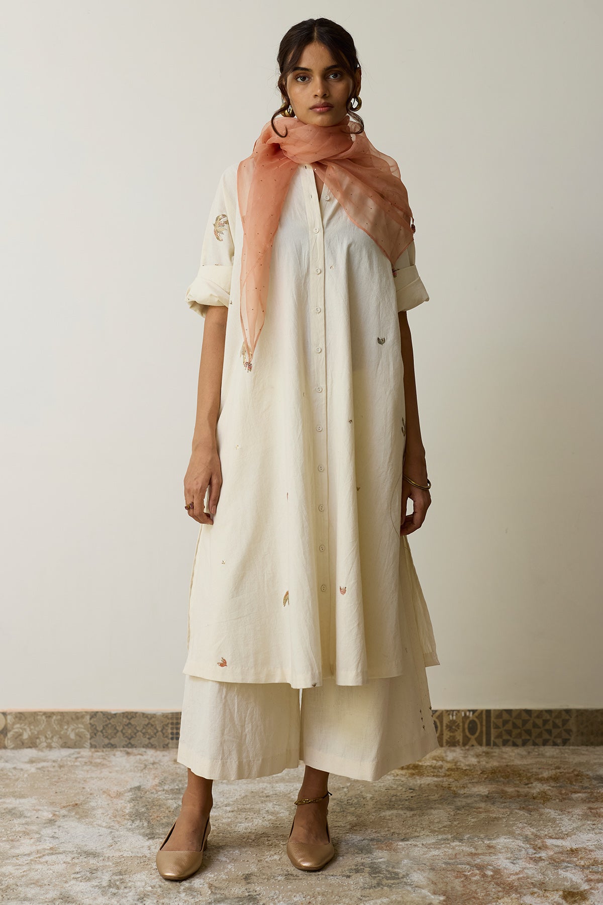Buy Cloud Hand Embroidery Kurta Set for women by Rhua India online available at scrollnshops