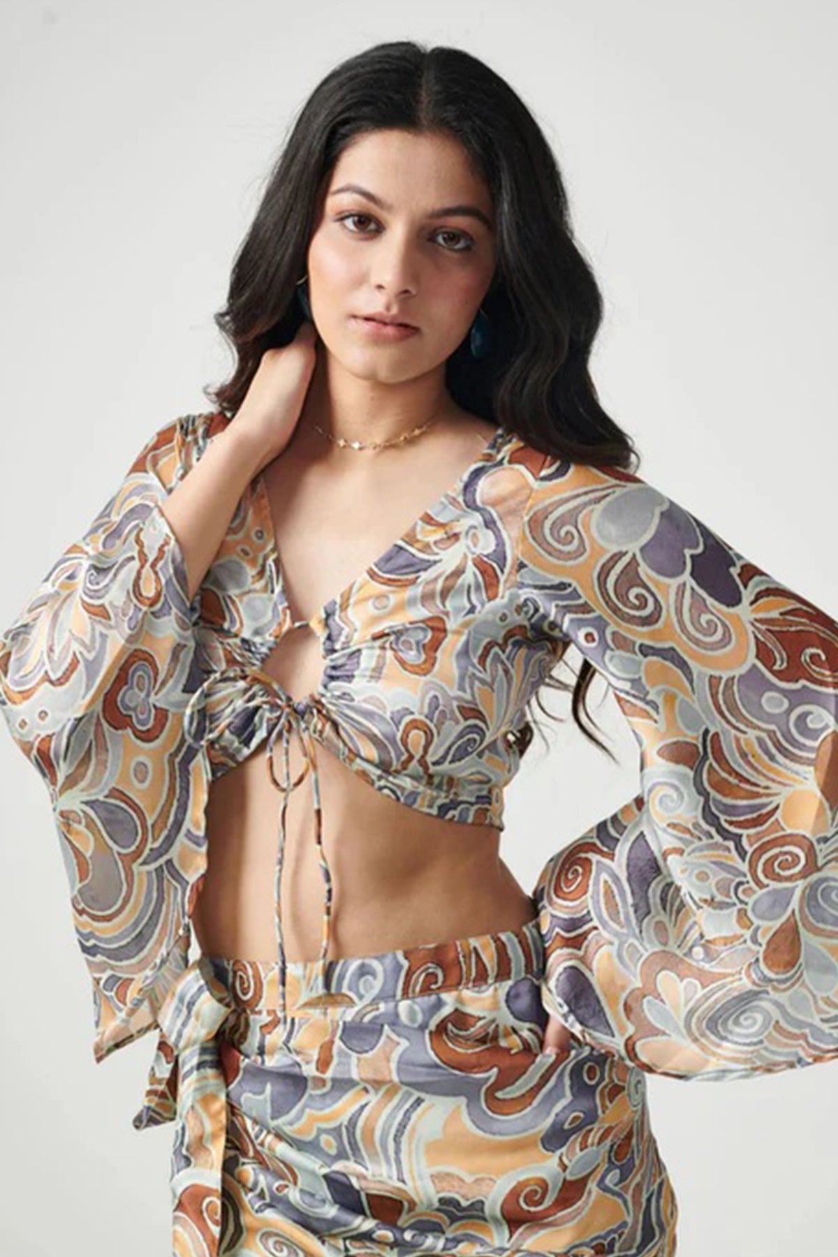 Cloudy Semi Satin Printed Top