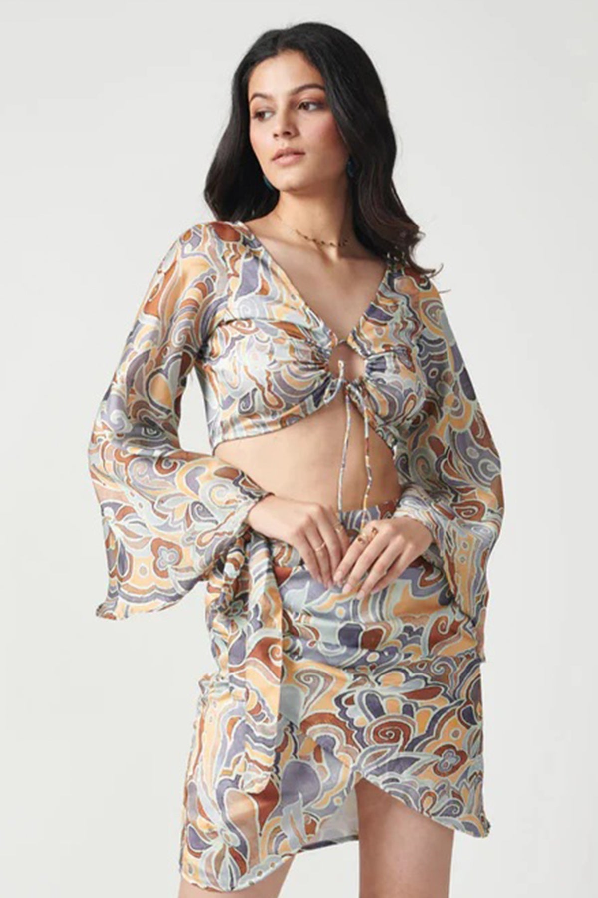 Buy Cloudy Semi Satin Printed Top for women online available at ScrollnShops