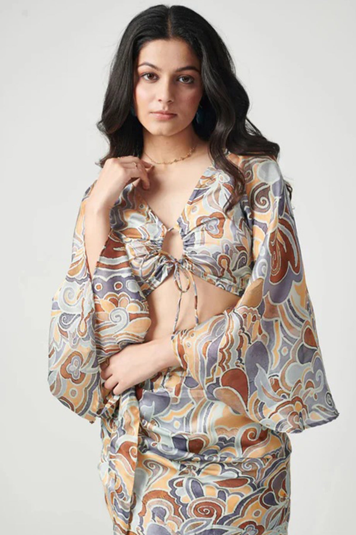 Cloudy Semi Satin Printed Top