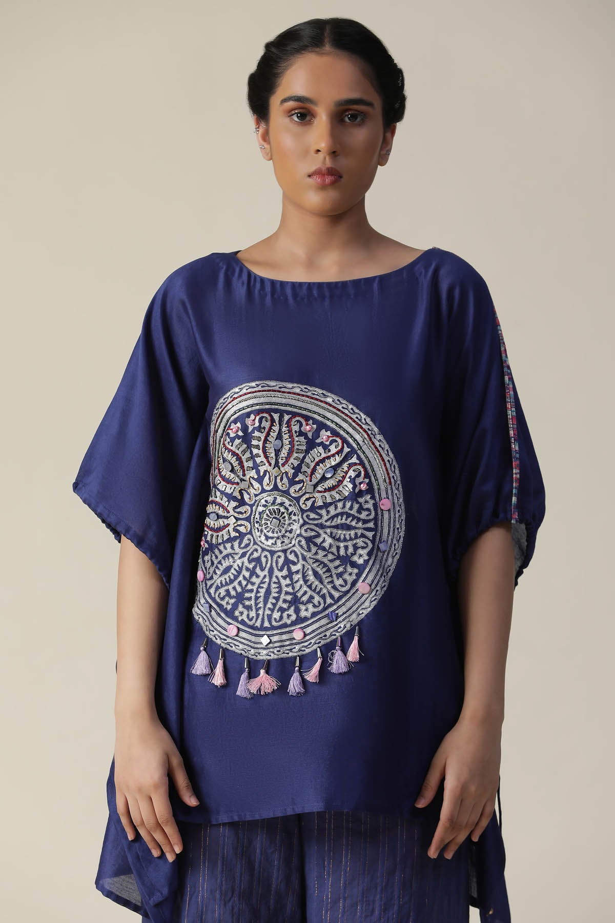 Cobalt Blue Embroidered Kaftan Set