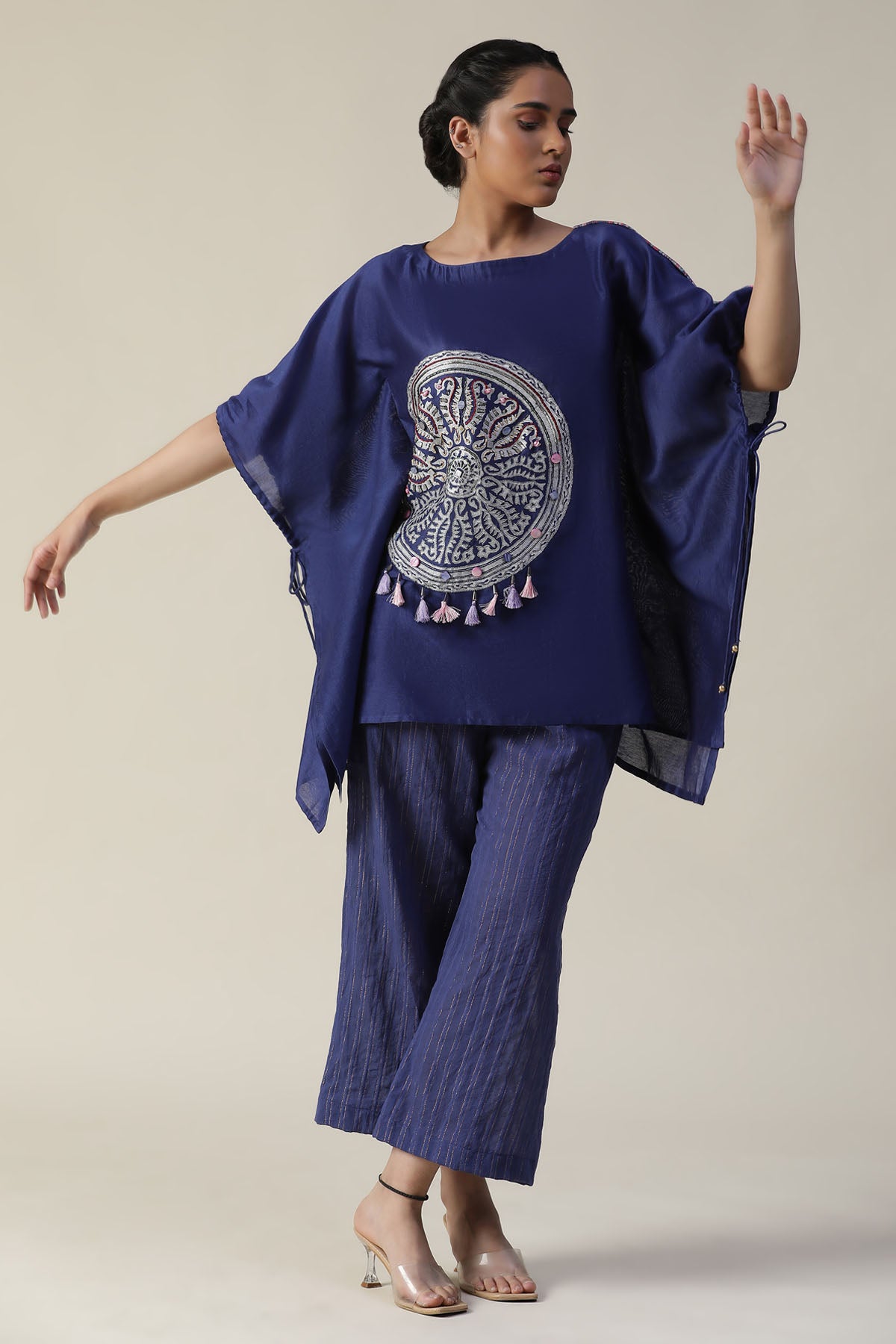 Cobalt Blue Embroidered Kaftan Set