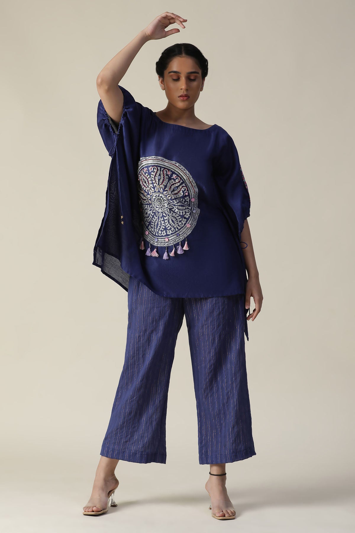 Cobalt Blue Embroidered Kaftan Set