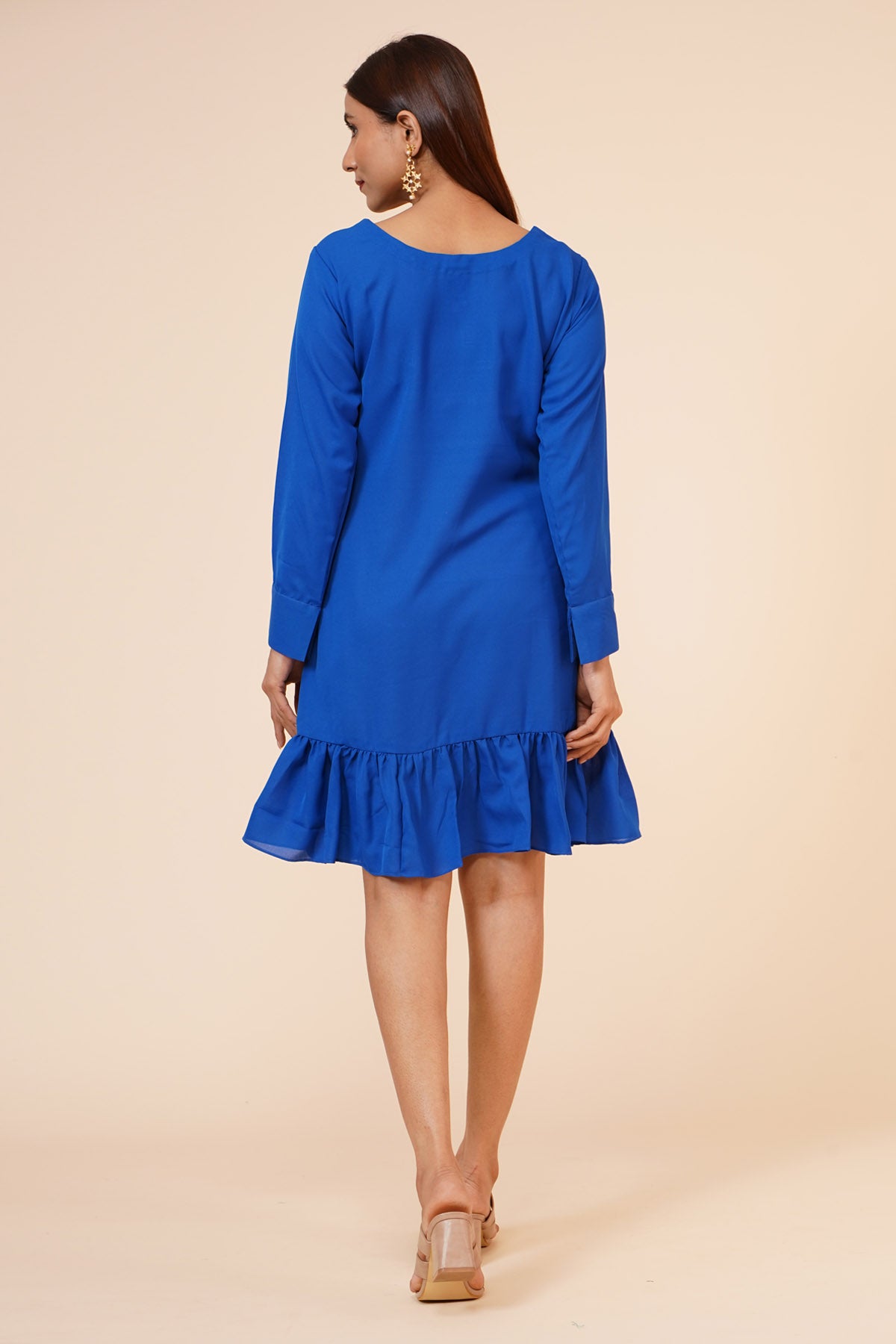 Cobalt Blue Pleated Dress