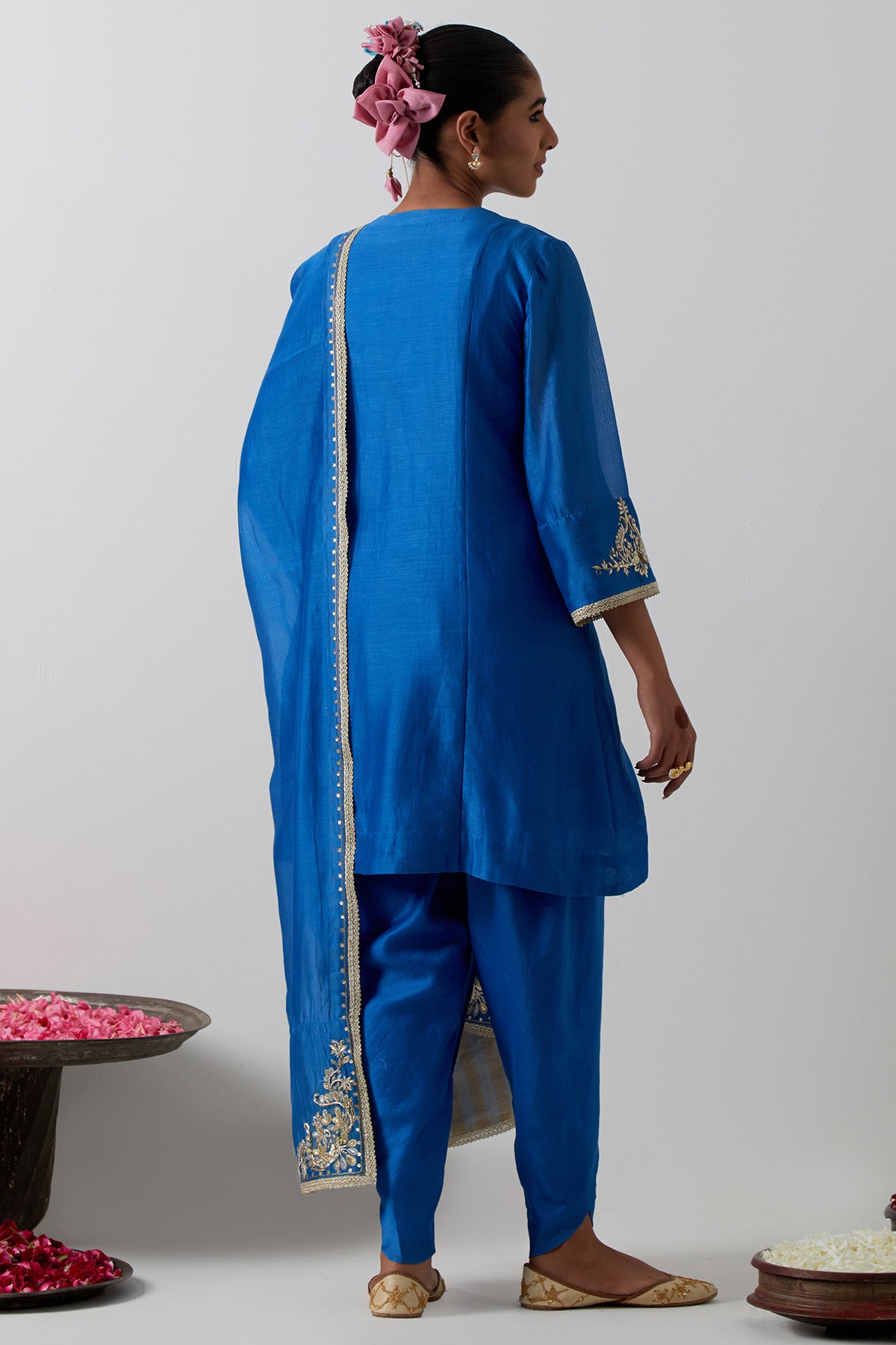 Cobalt Blue Zardozi Kurta Set