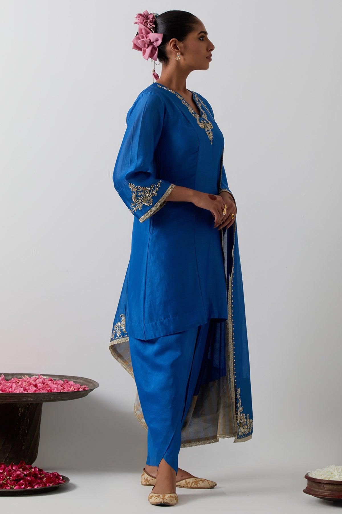 Cobalt Blue Zardozi Kurta Set
