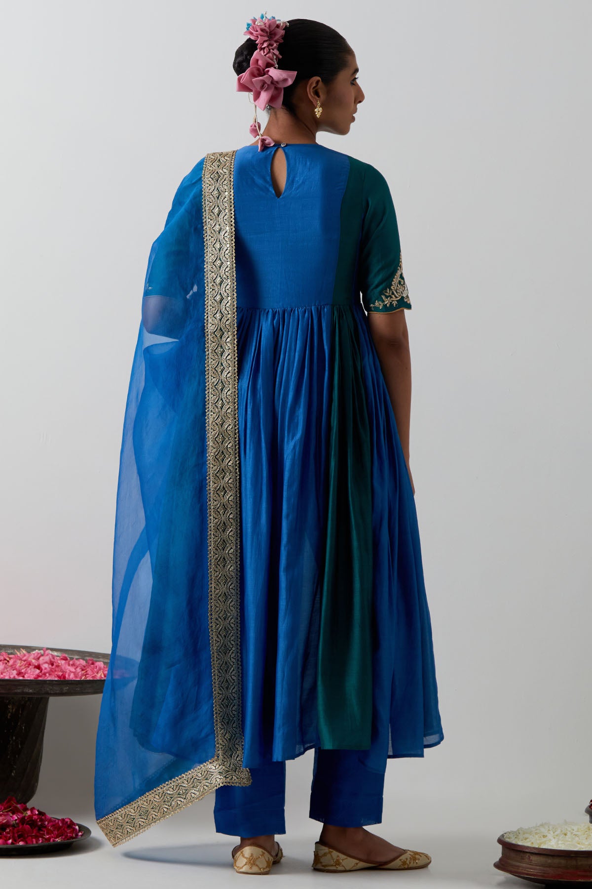Cobalt & Emerald Anarkali Set