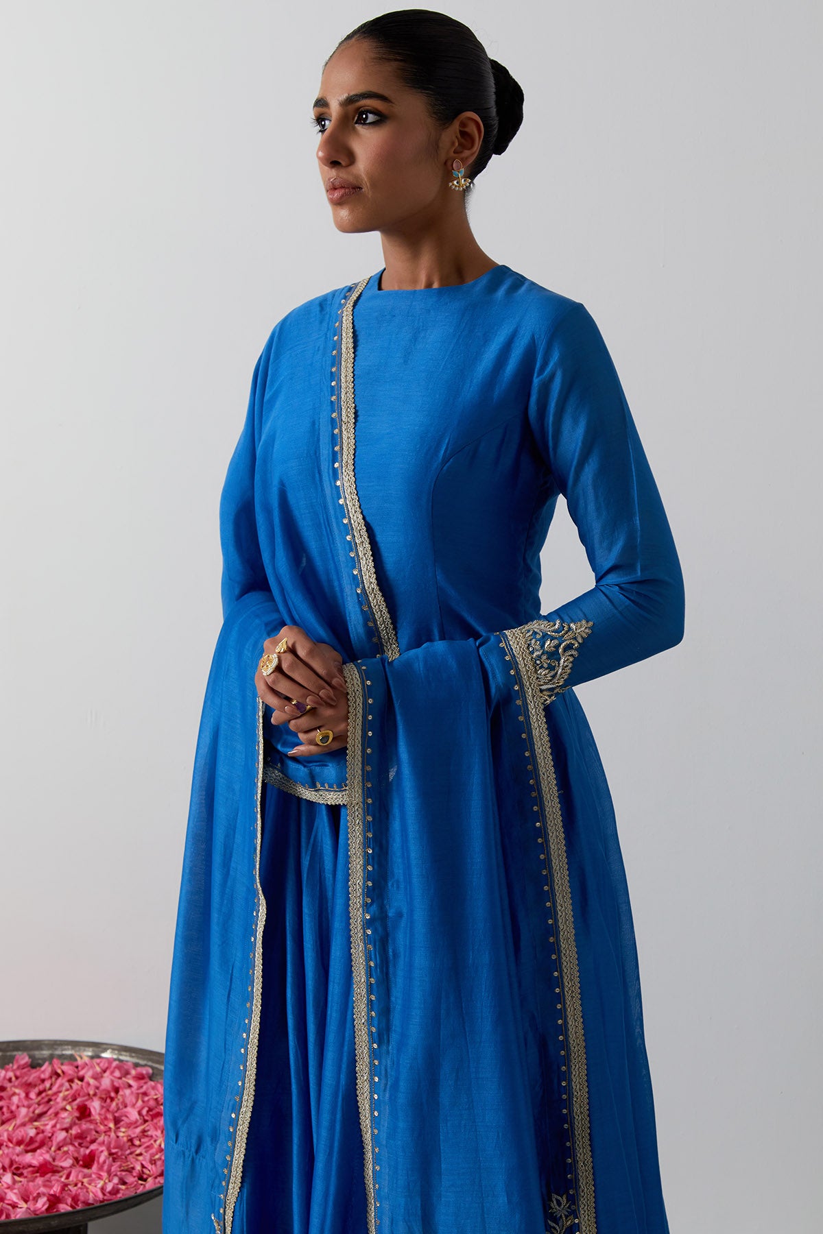 Cobalt Scallop Hem Lehenga Set