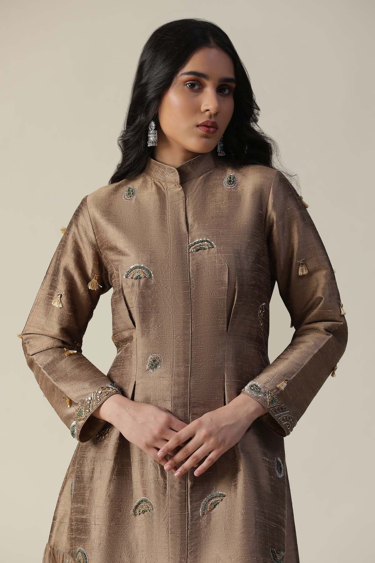 Cocoa Brown Embroidered Tunic