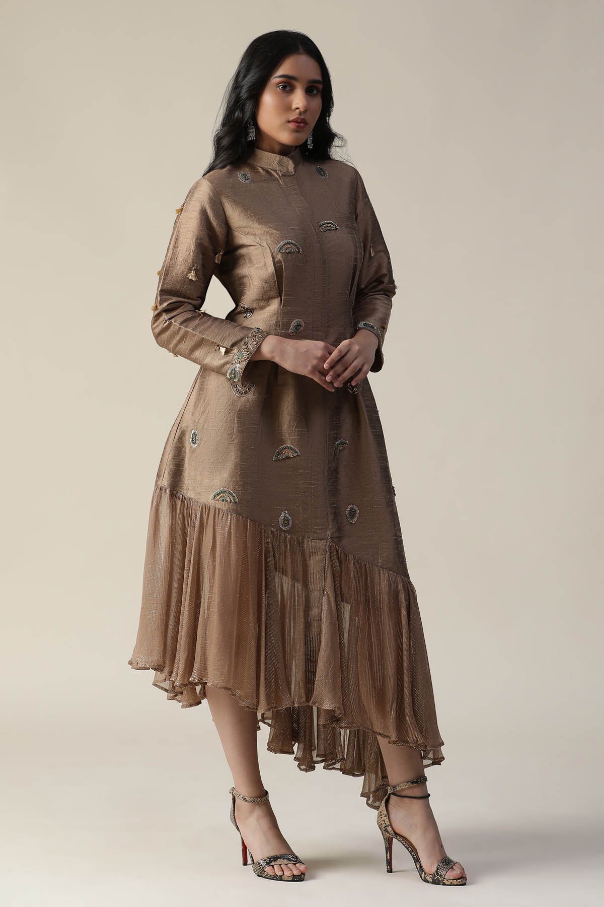 Cocoa Brown Embroidered Tunic