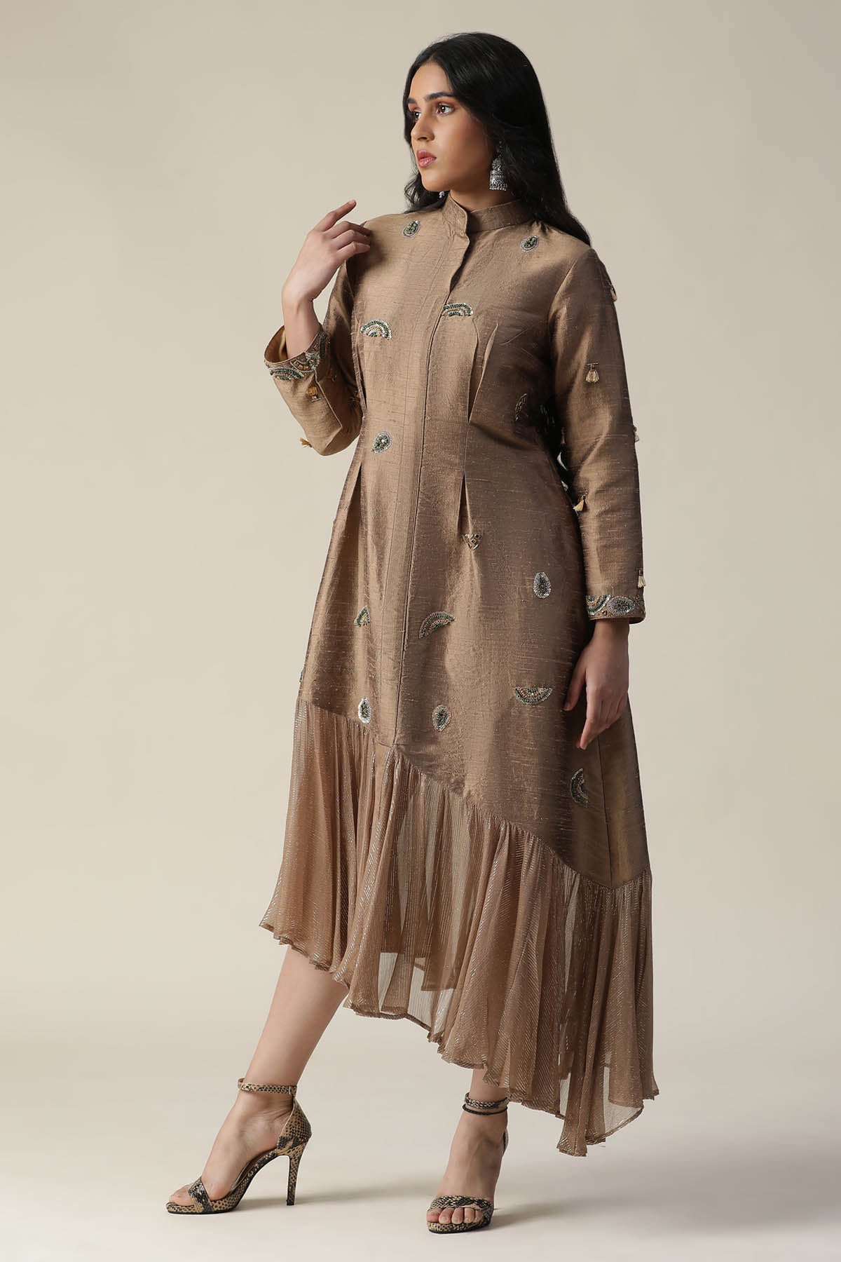 Cocoa Brown Embroidered Tunic