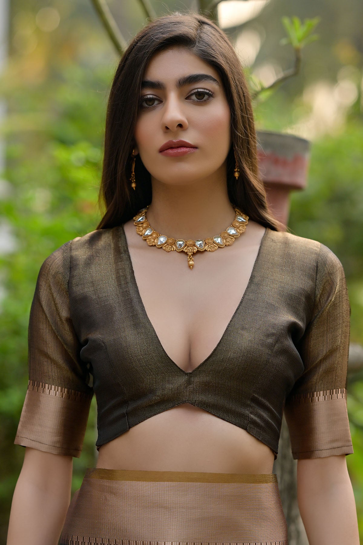 Coffee Soft Tussar Silk Saree