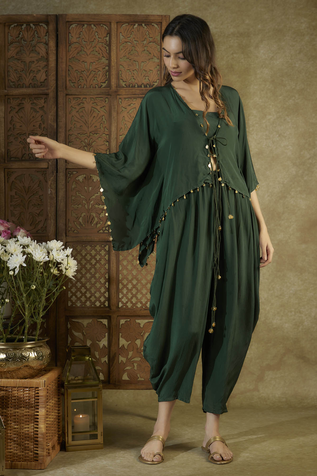 Coins Embroidered Top & Dhoti