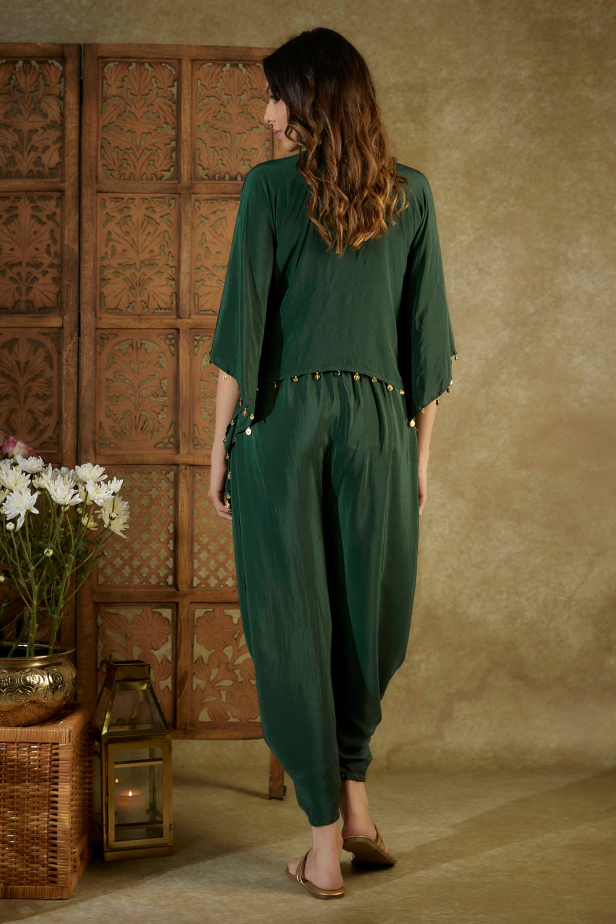 Coins Embroidered Top & Dhoti