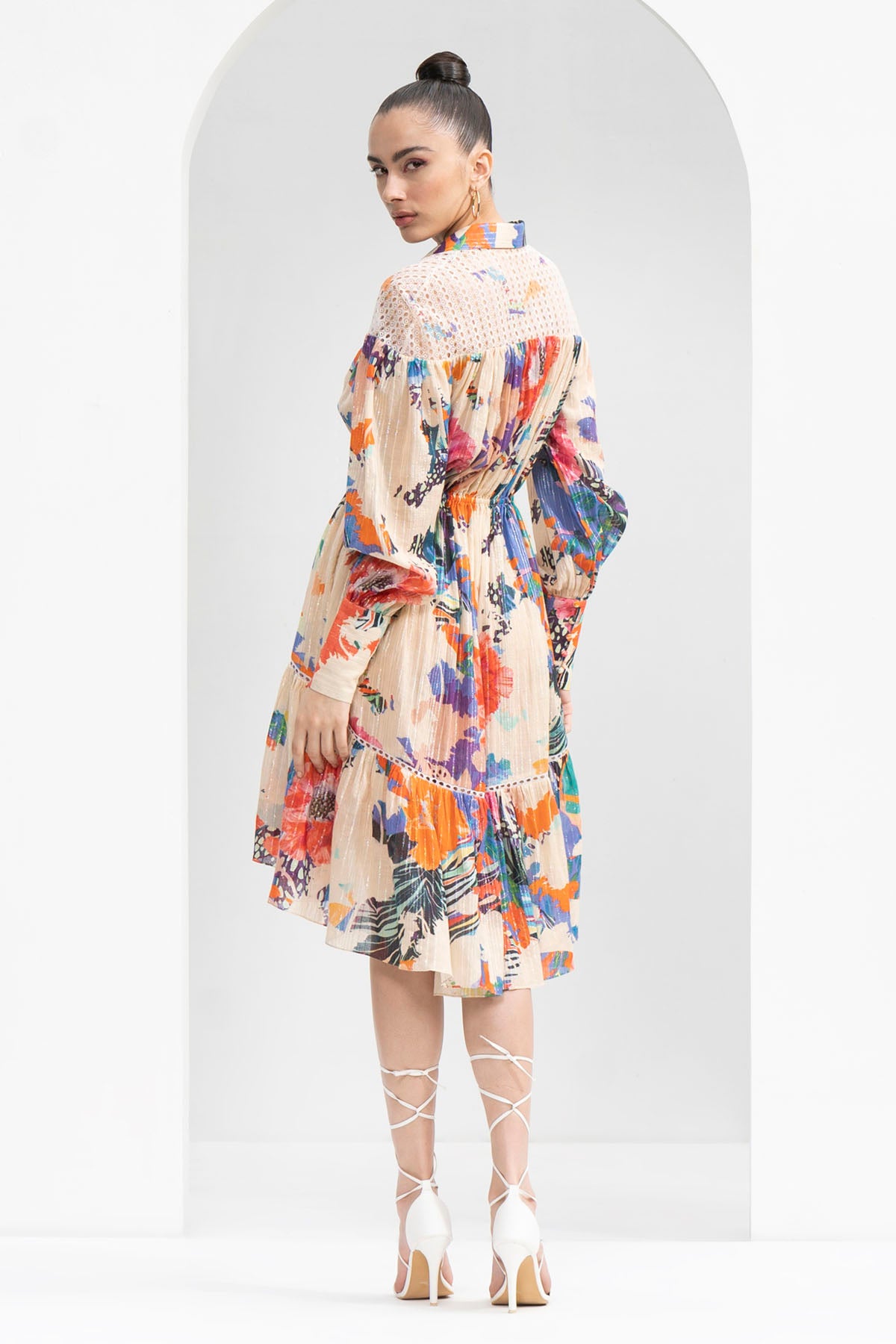 Collared Floral Print Dress