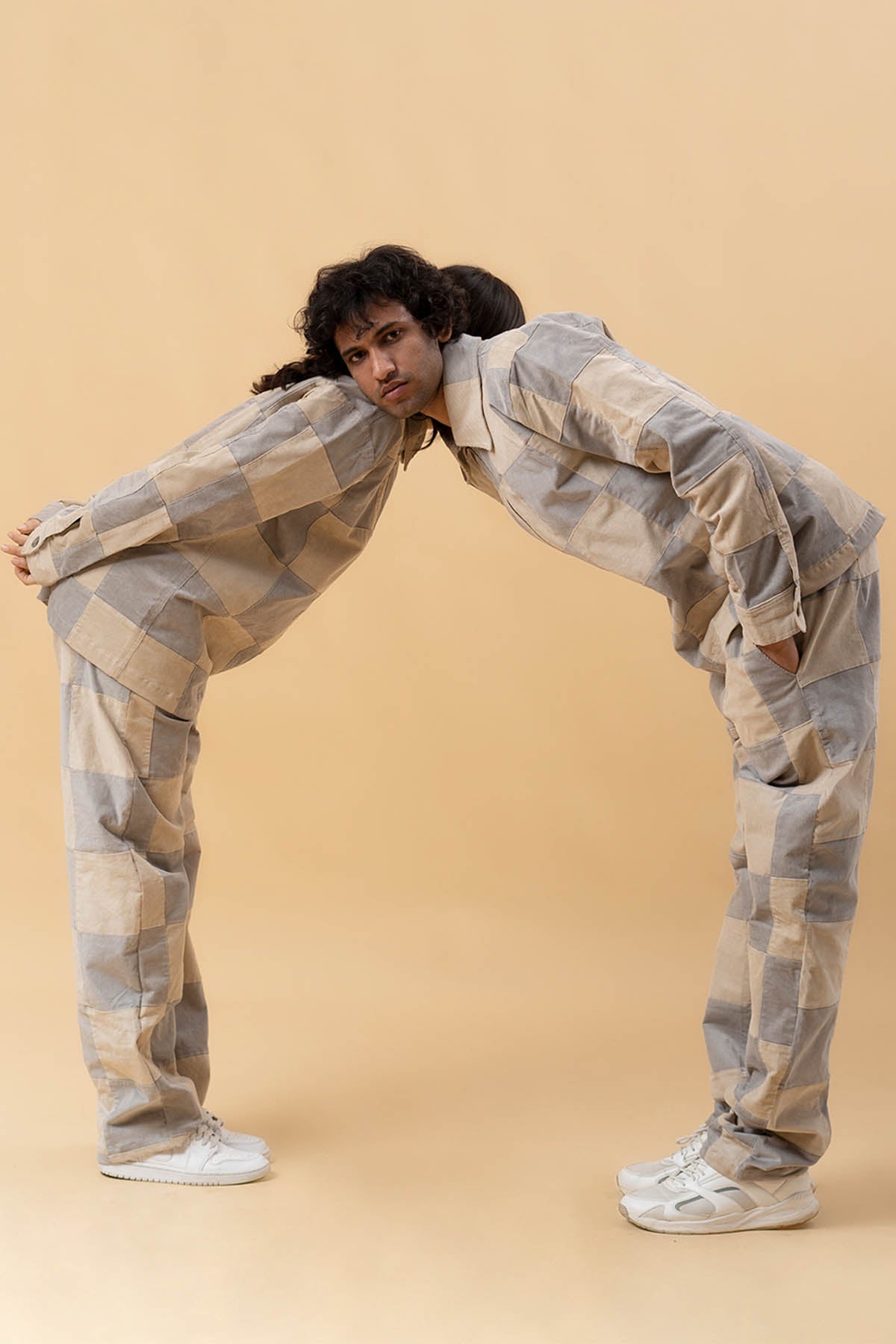 Unisex Collared Zipper Jacket Set