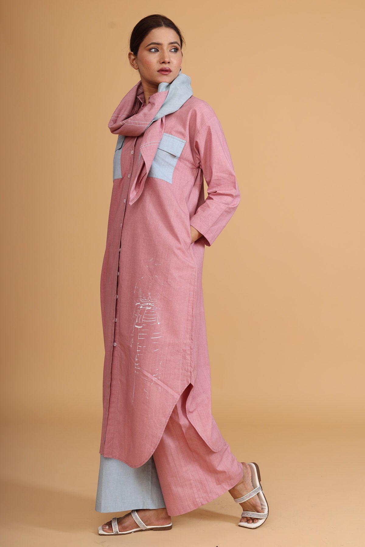 Color Block Painted Tunic Set