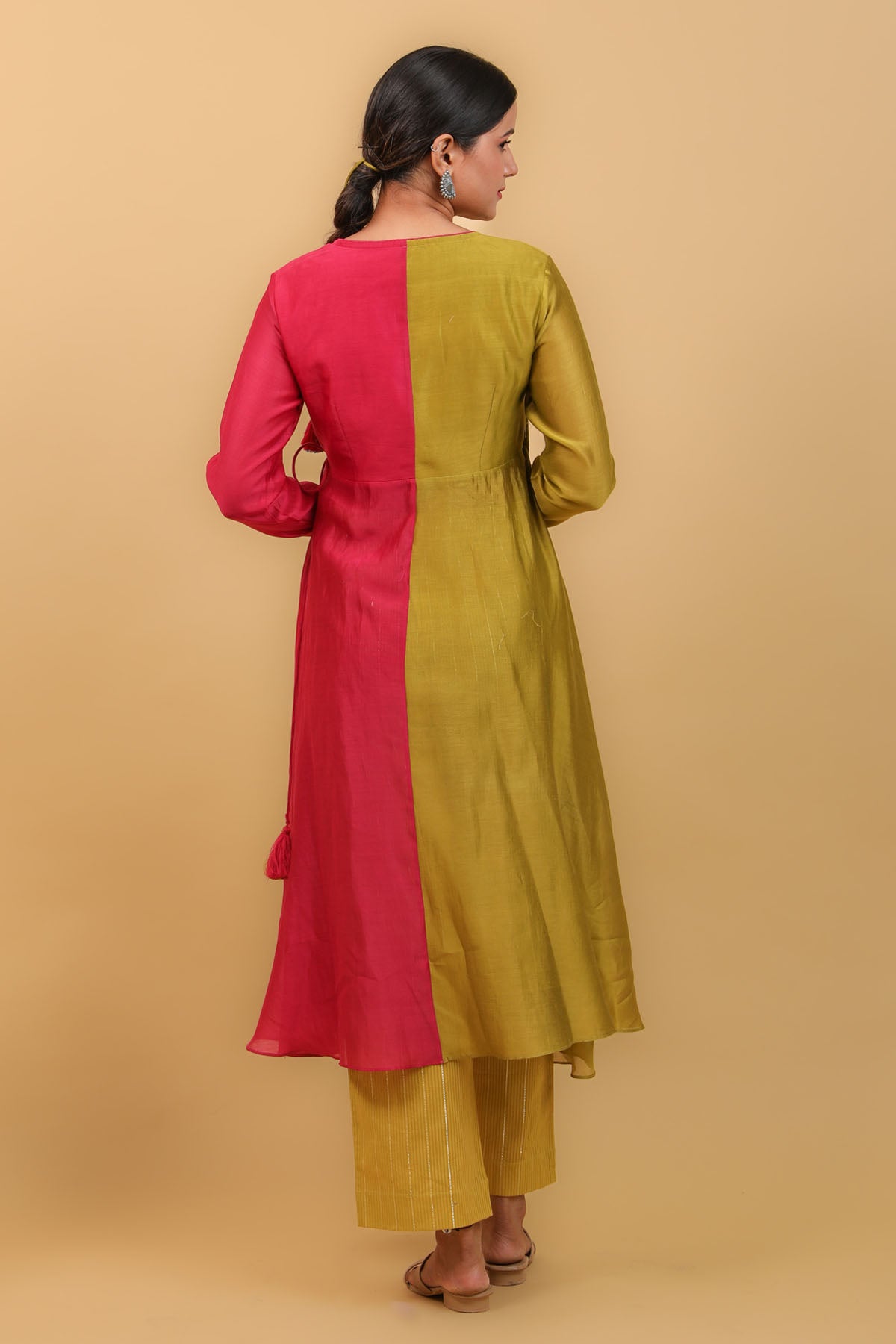 Colorblock High Slit Anarkali Set