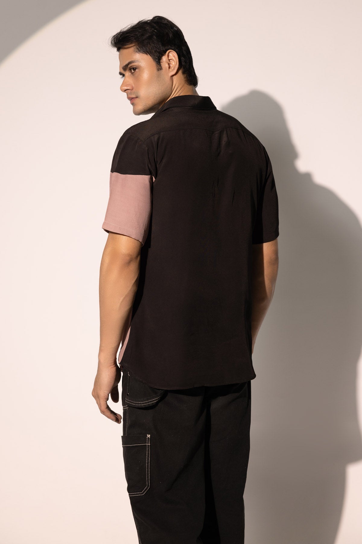 Colorblock Imported Crepe Shirt