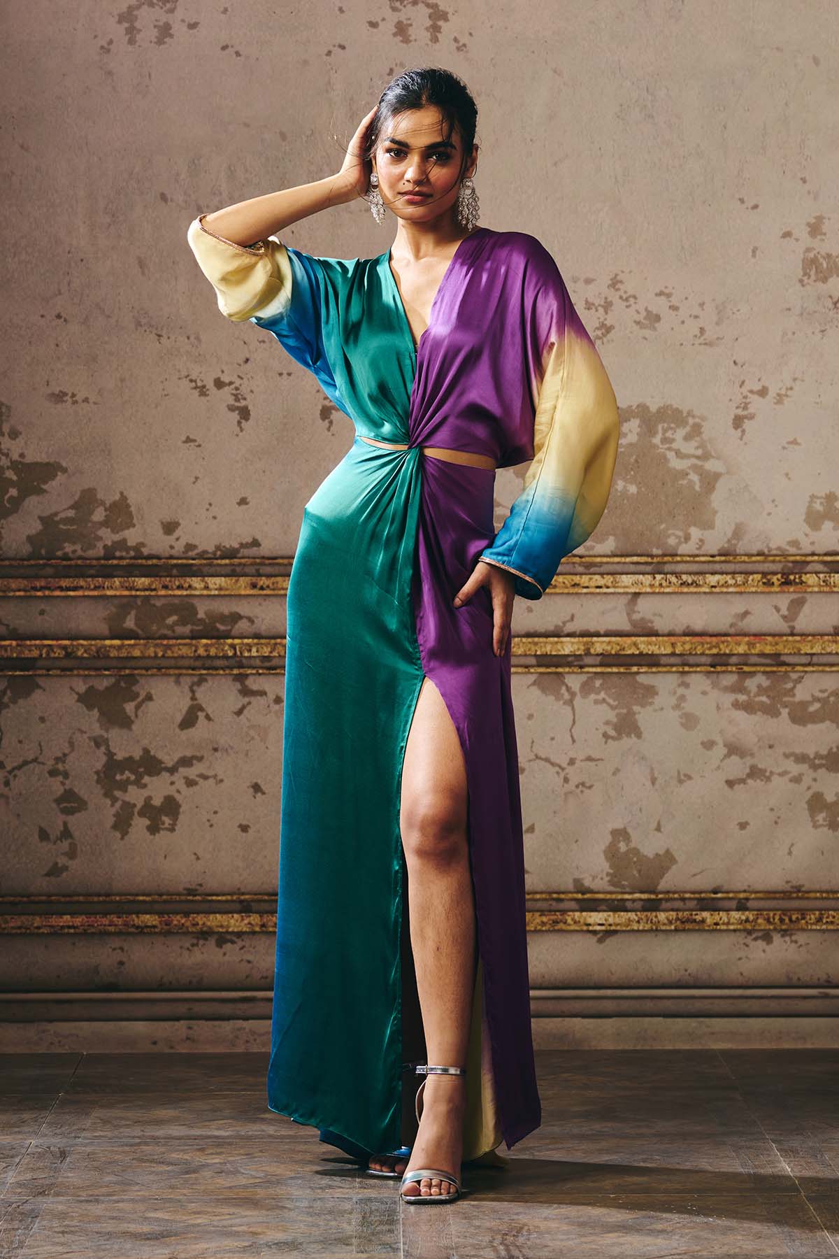 Buy Colorblock Badal Work Kaftan by Masumi Mewawalla for women online at ScrollnShops