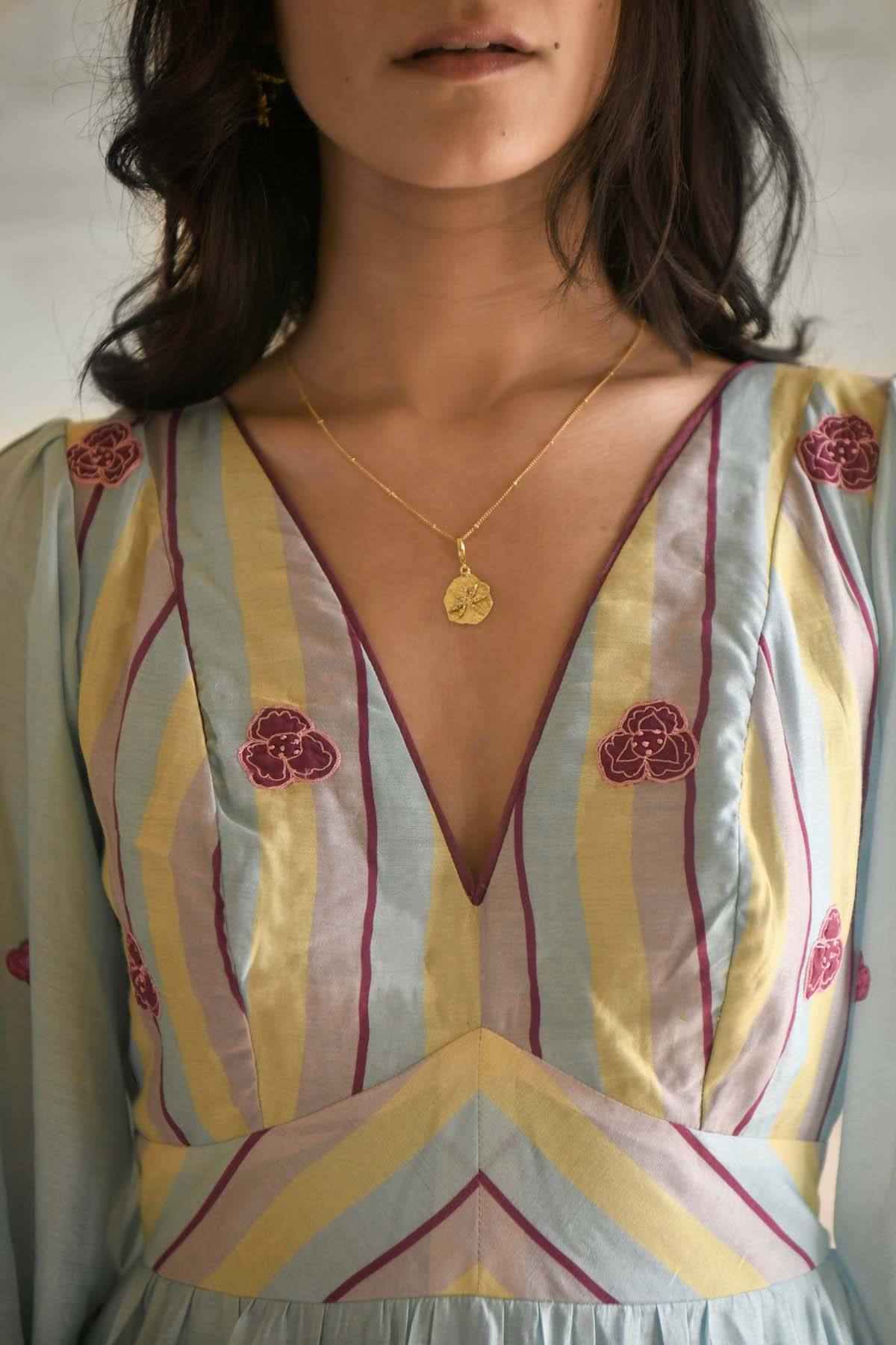 Colorblock Chanderi Silk Dress