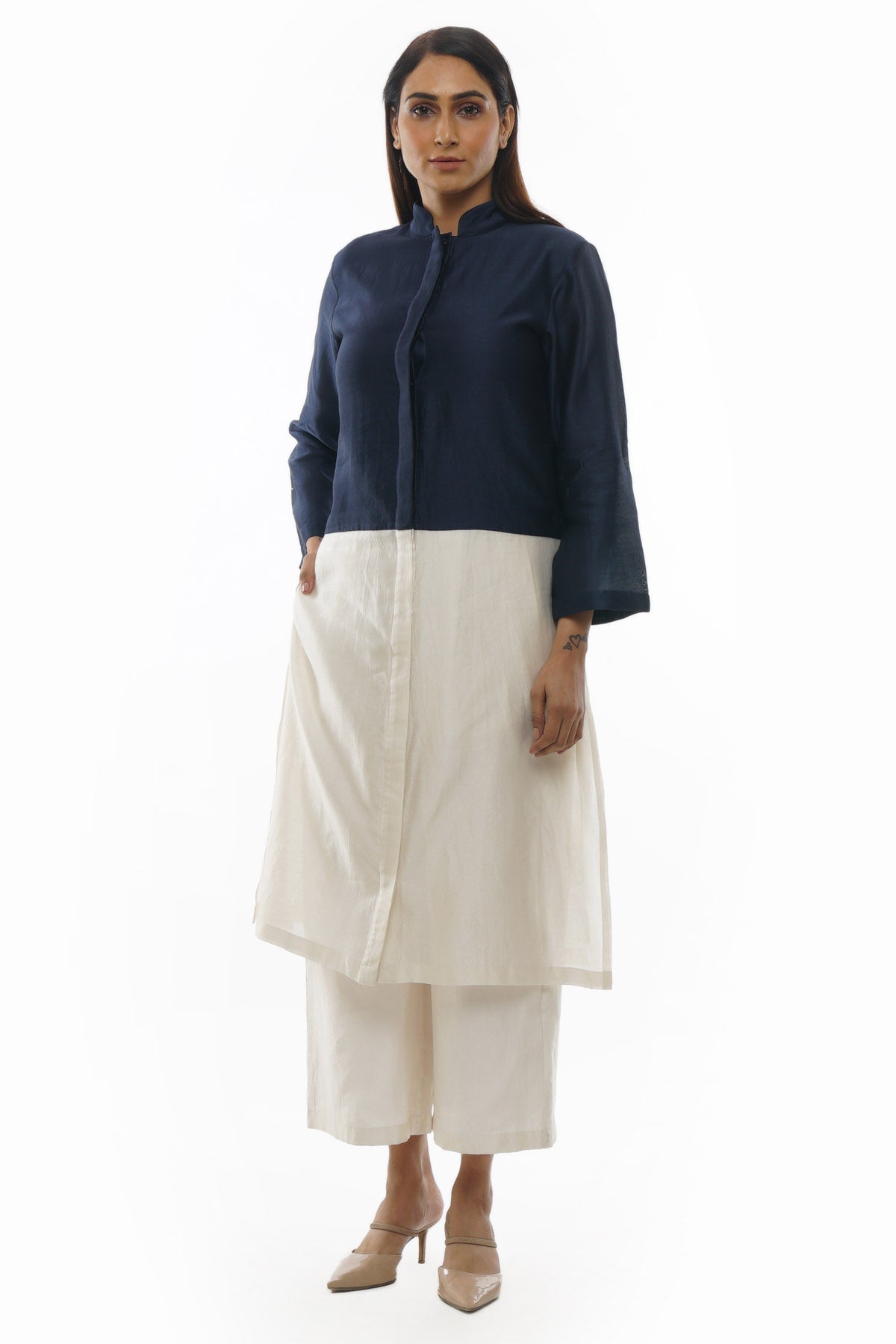 Buy Designer Colorblock Collar Kurta & Pants Online