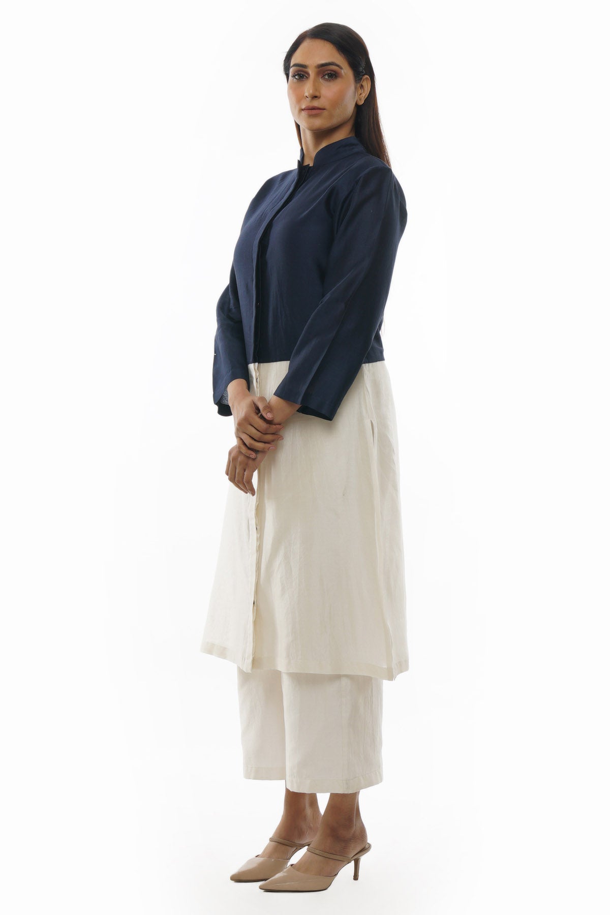 Colorblock Collar Kurta & Pants