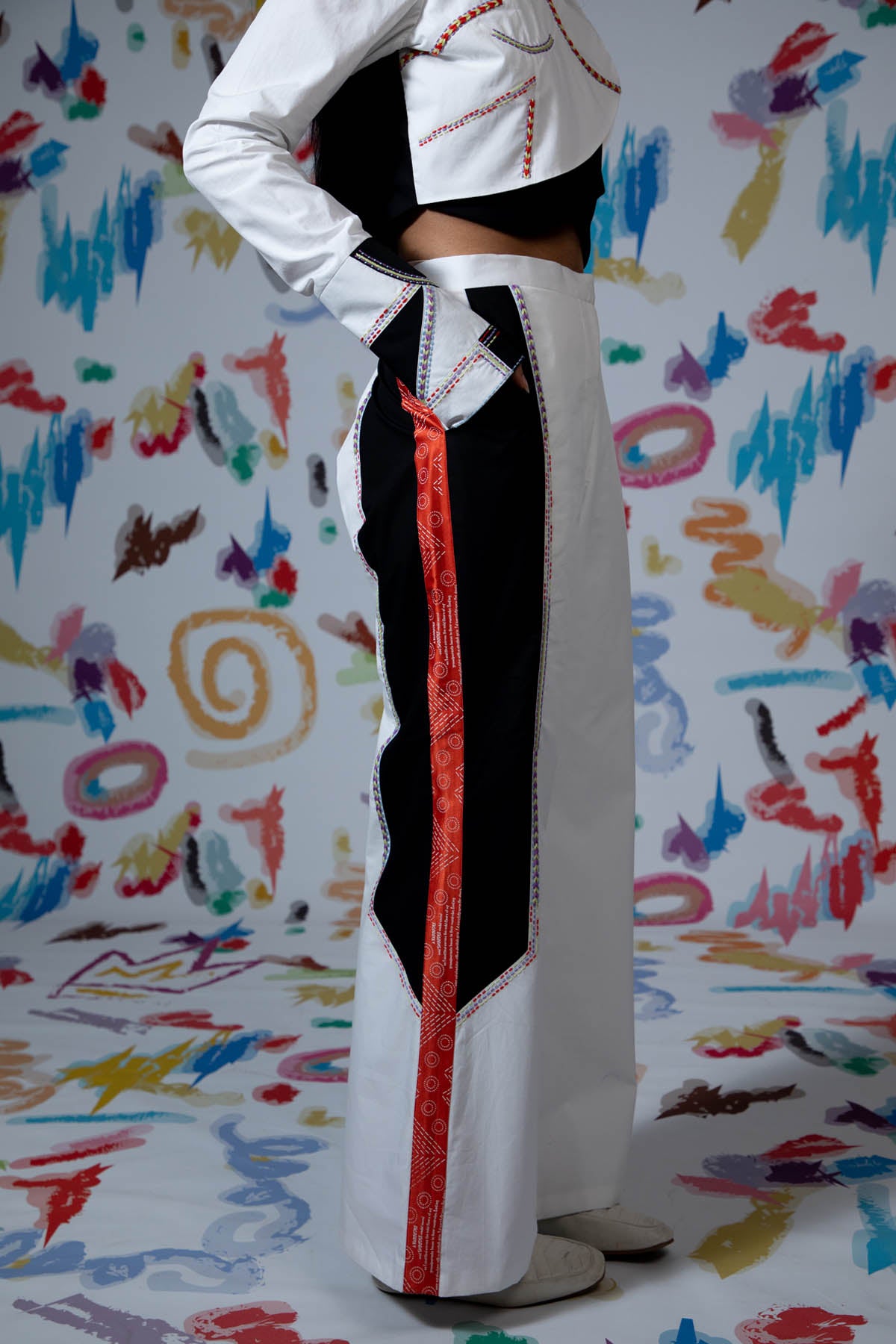 Colorblock Crop Top & Trousers