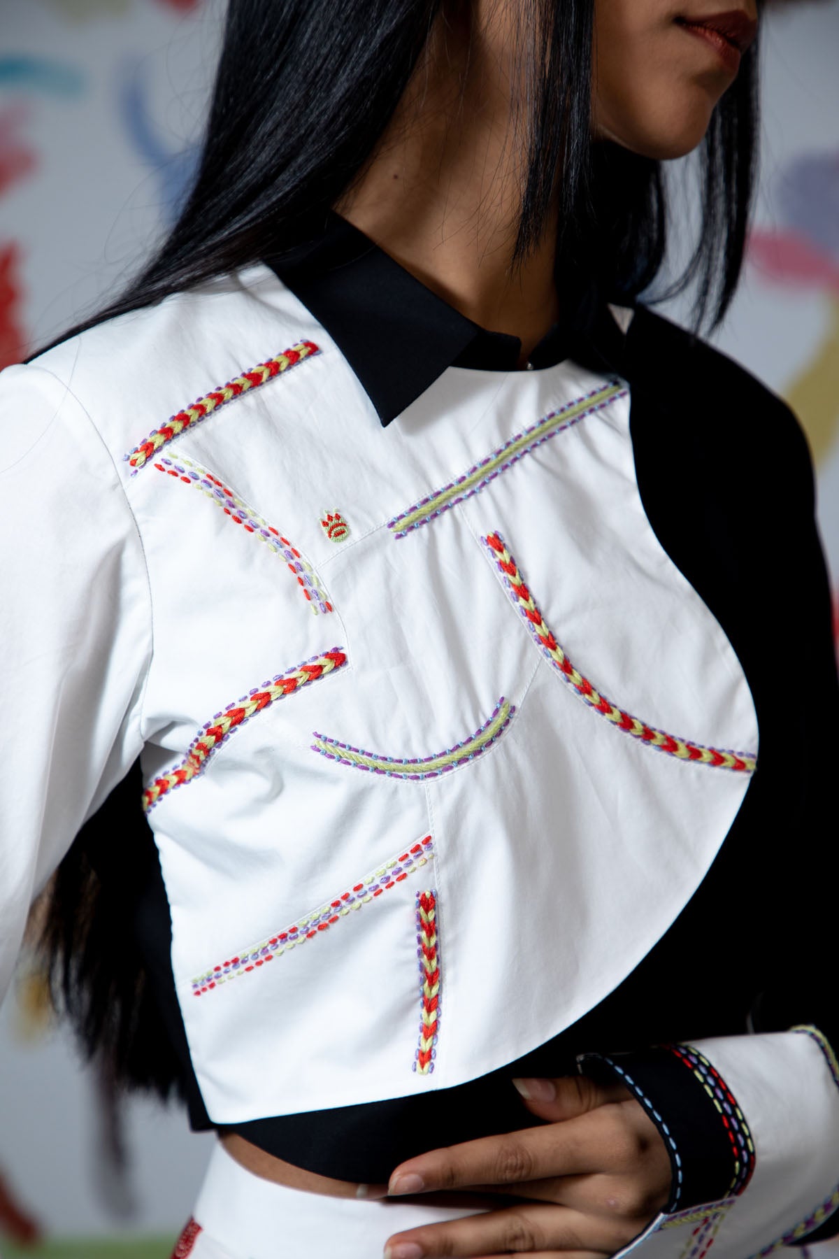 Colorblock Crop Top & Trousers